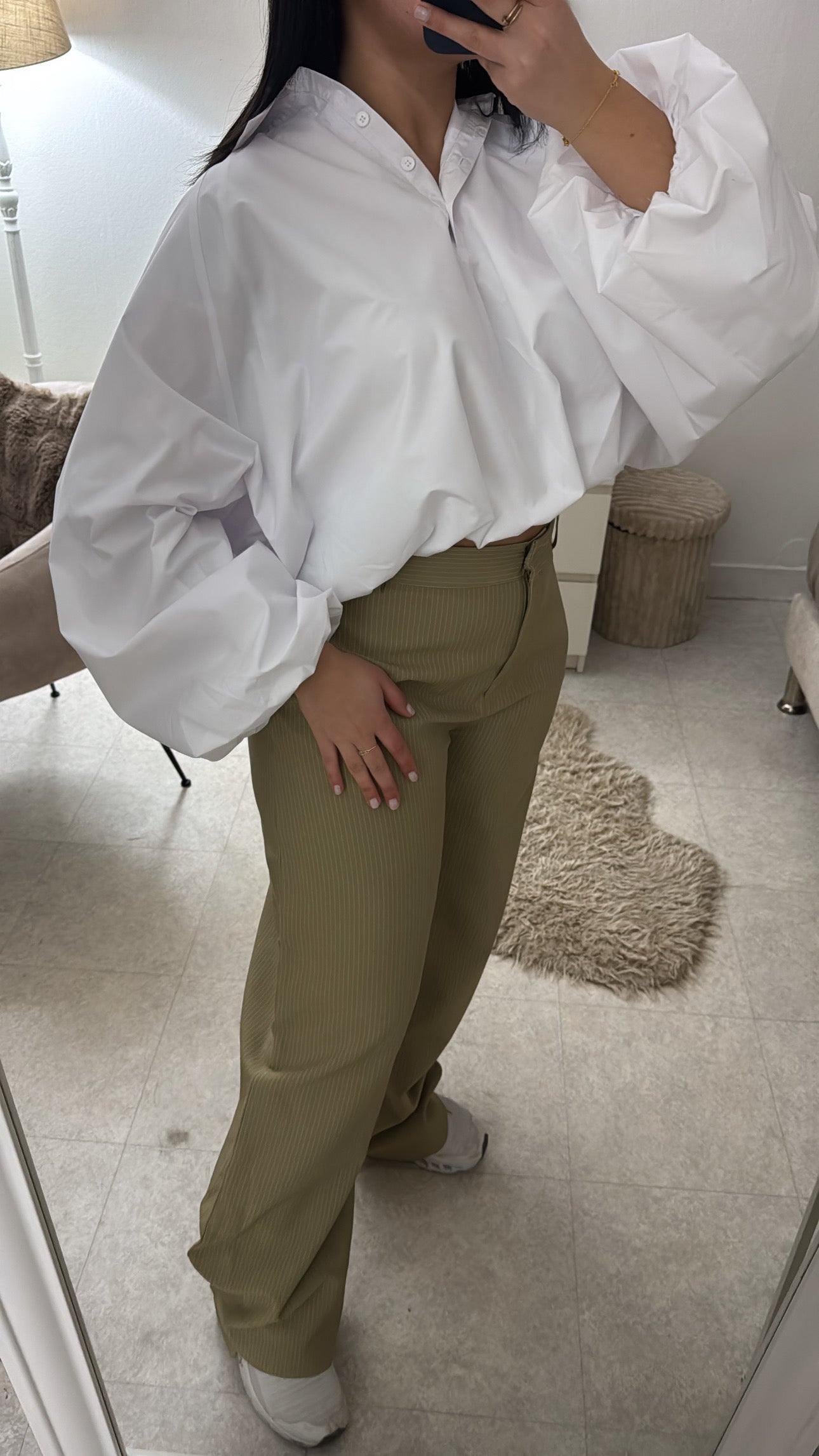 PANTALON BALLON STRUCTURÉ VERT