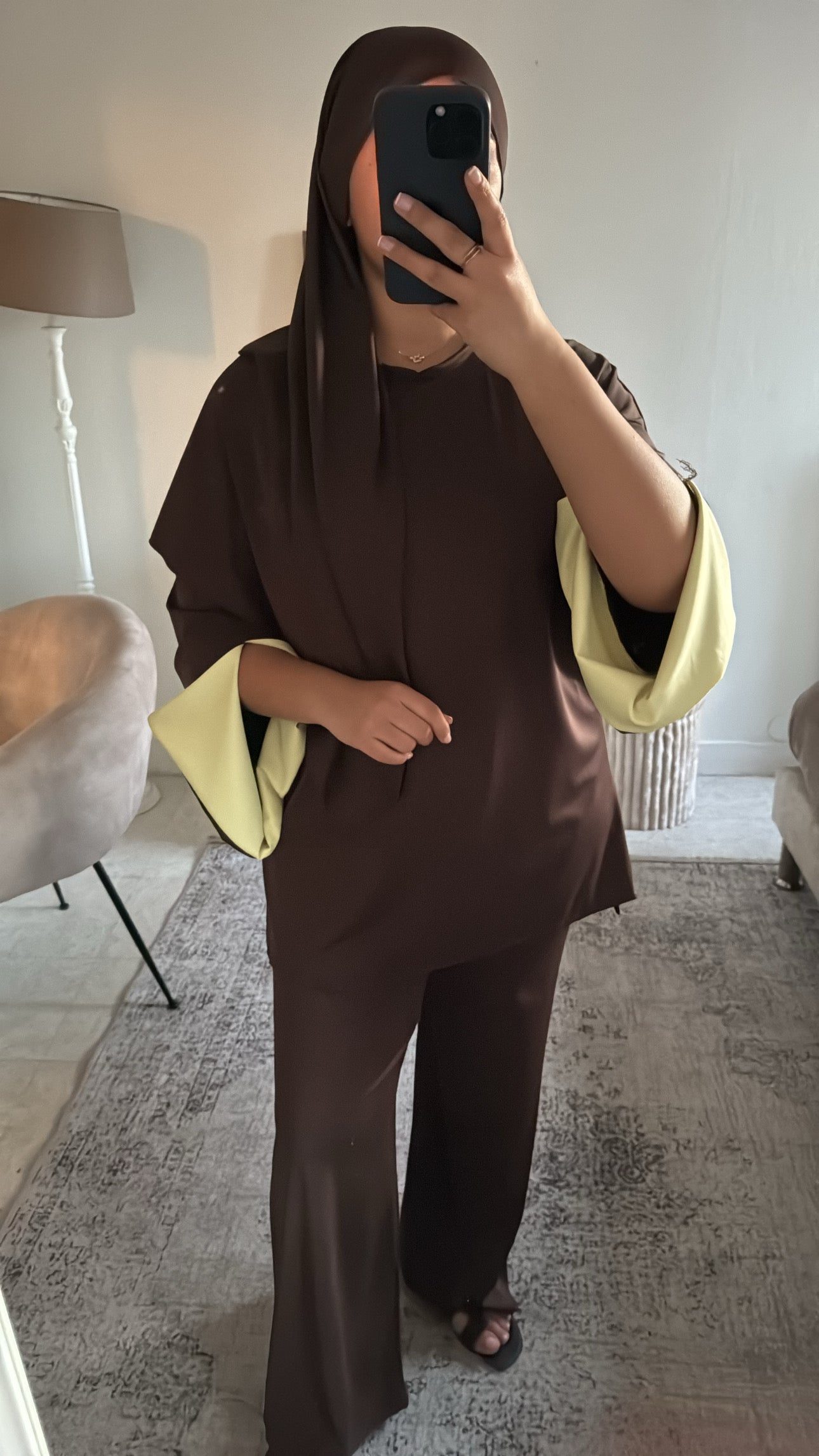 BURKINI BICOLOR AVEC VOILE MARRON