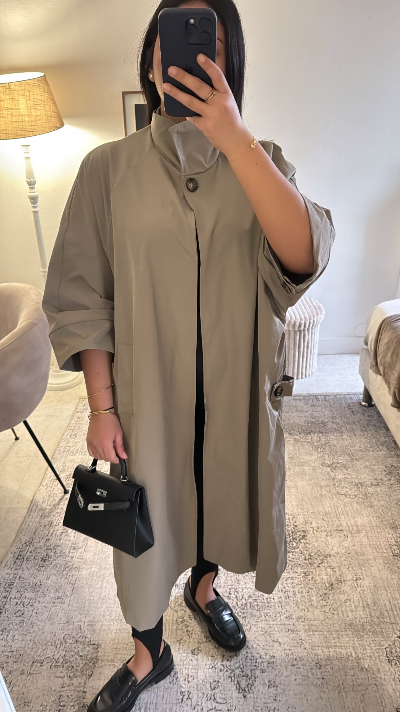 TRENCH ASYMÉTRIQUE KAKI