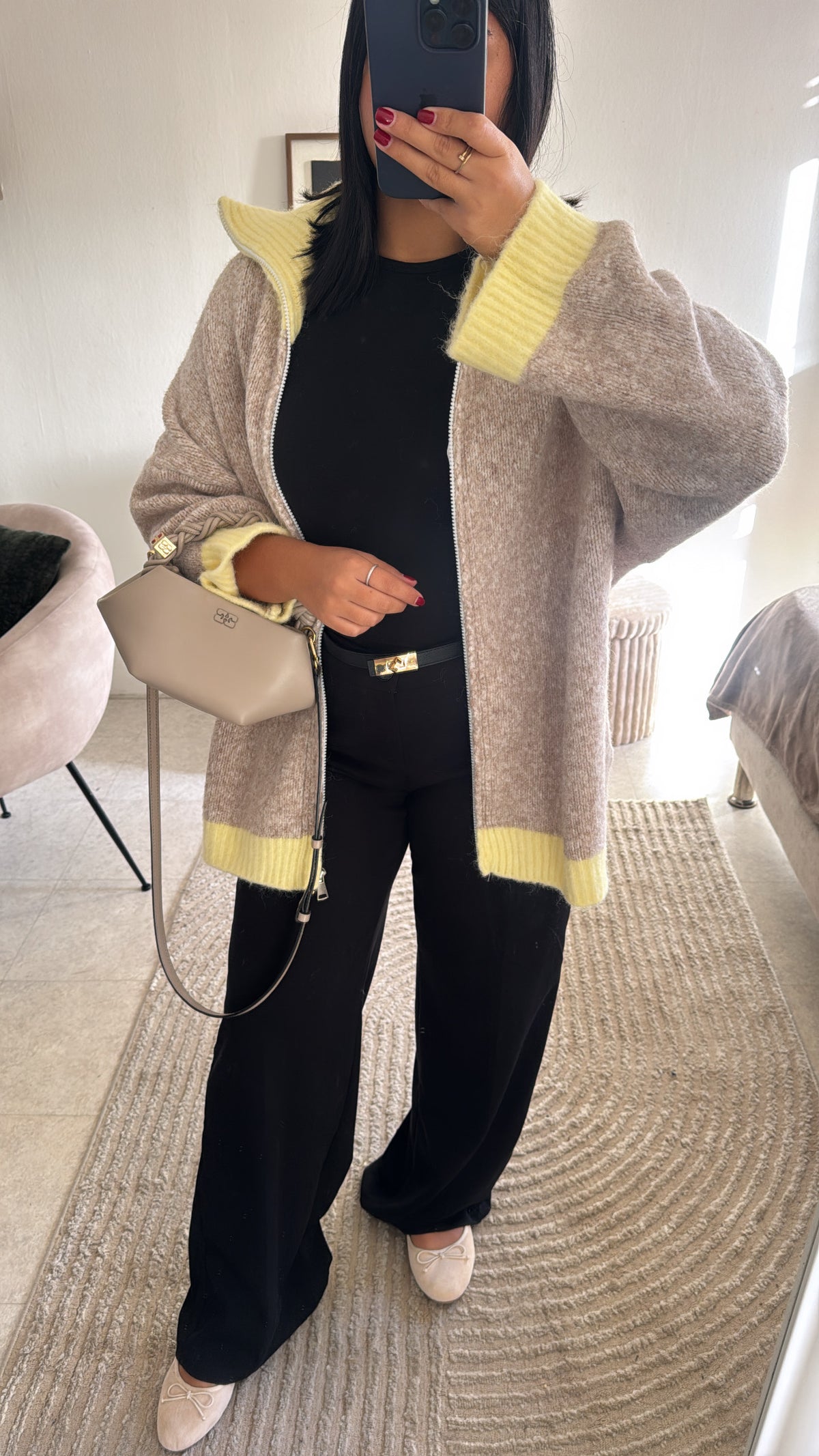 GILET BI COLOR INSPI ZARA EN MAILLE