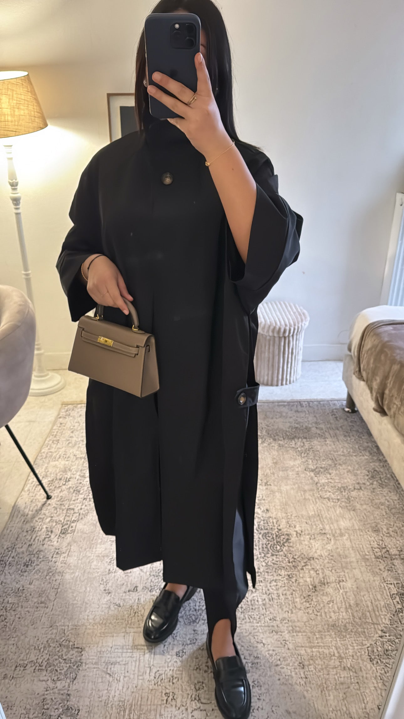 TRENCH ASYMÉTRIQUE NOIR