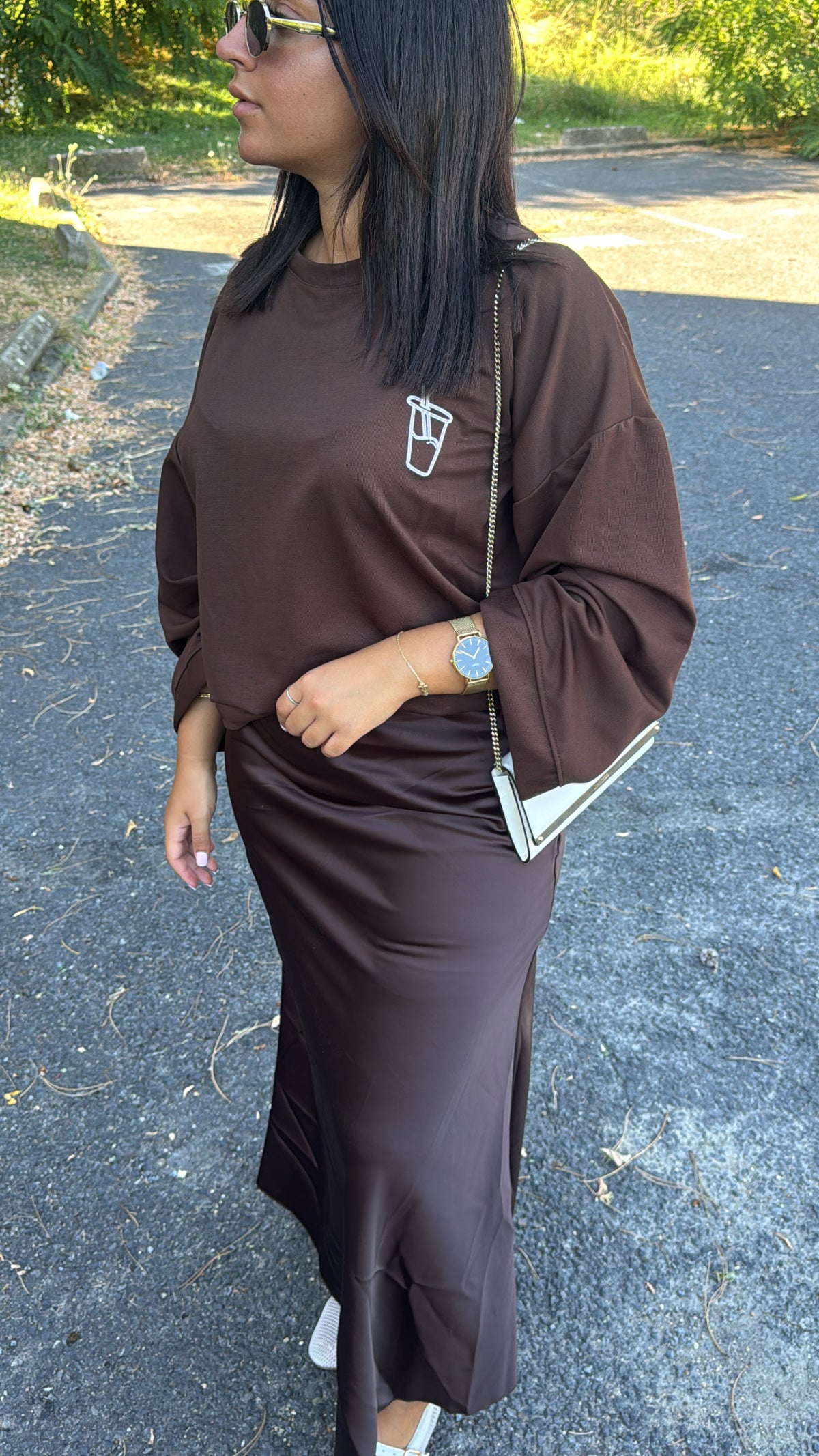 T-SHIRT MATCHA MARRON