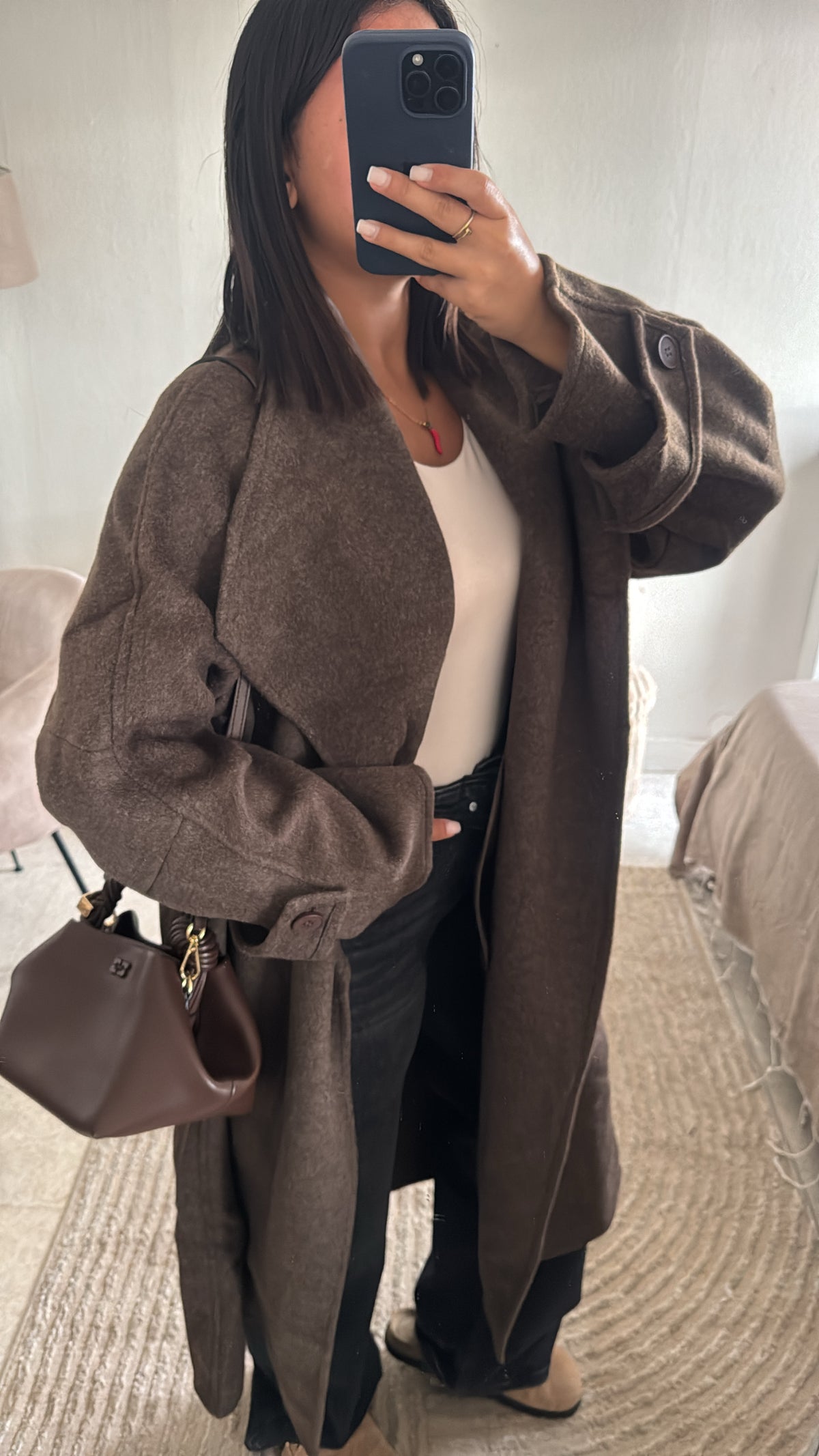 MANTEAUX 100% LAINE MARRON