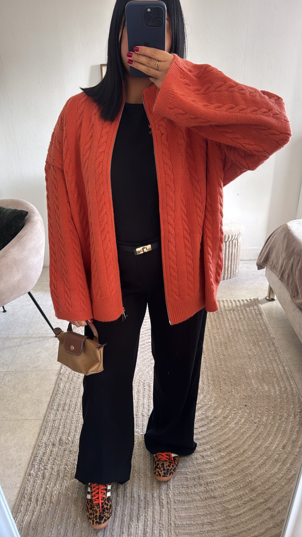 GILET TRICOT ORANGE