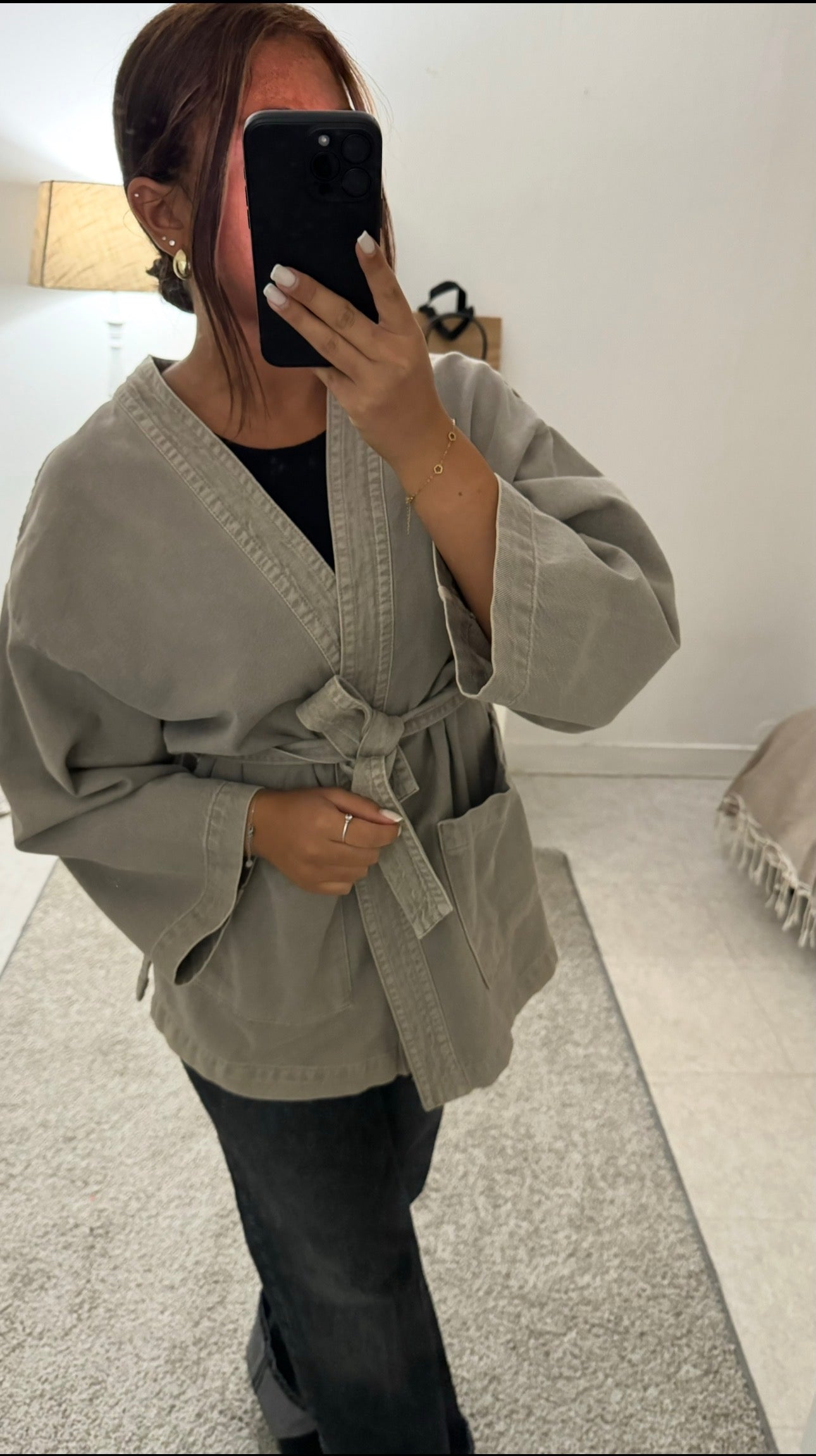 KIMONO EN JEANS KAKI