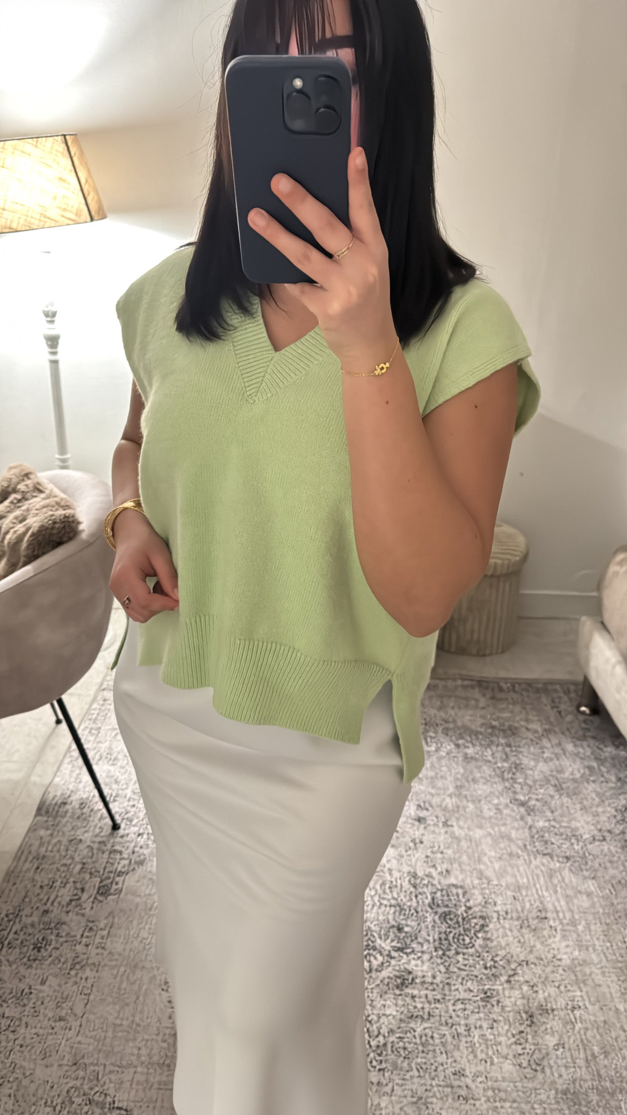 HAUT STRUCTURÉ DOS NU VERT