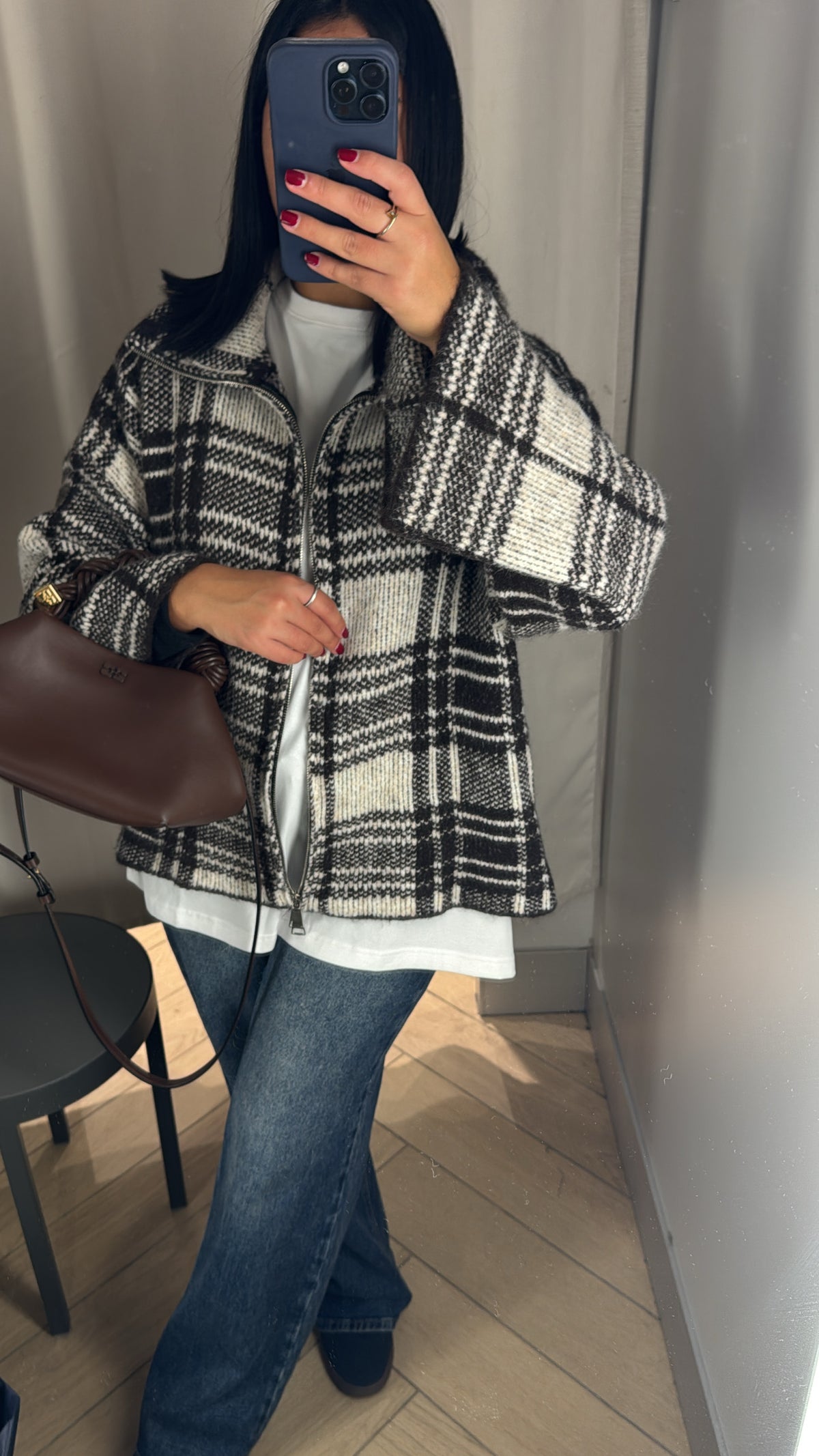 GILET CARREAUX NOIR