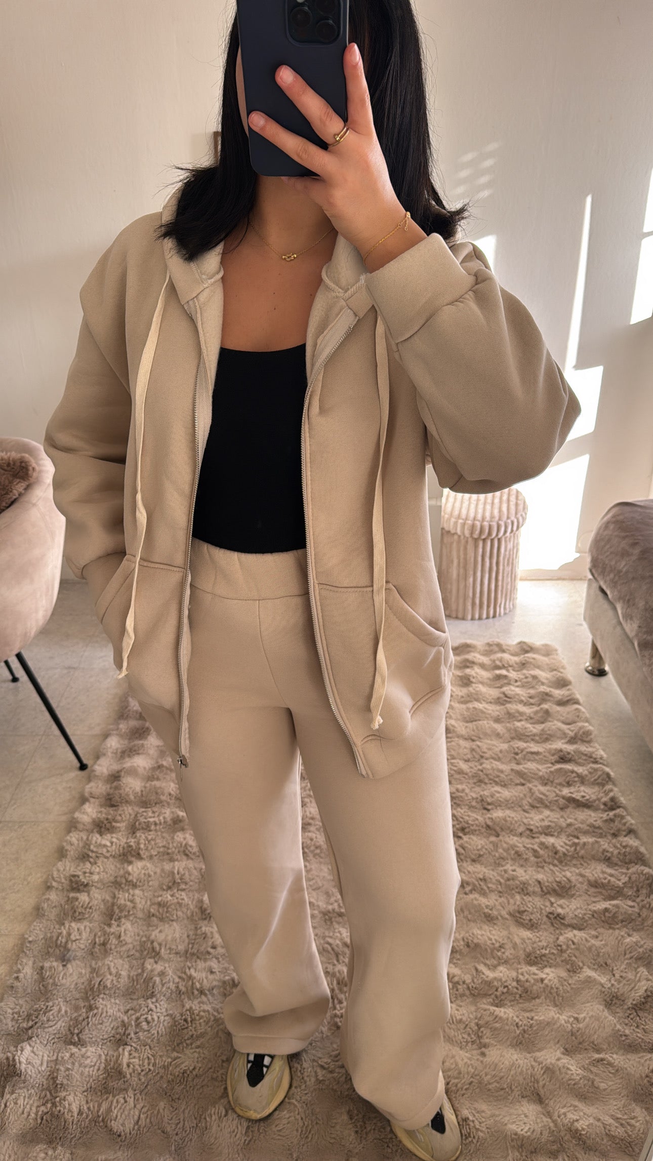 ENSEMBLE JOGGING À LACET BEIGE