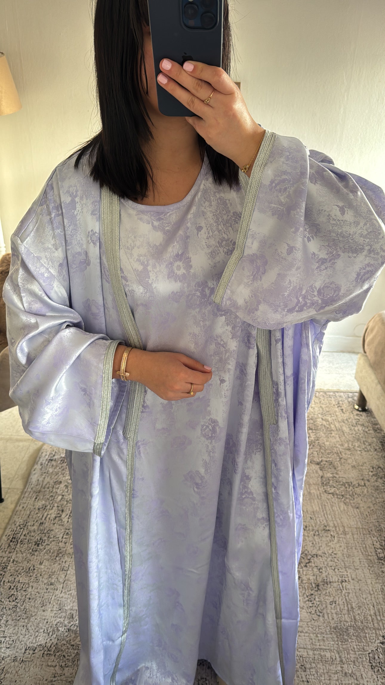 ENSEMBLE KIMONO FLEURS LILA