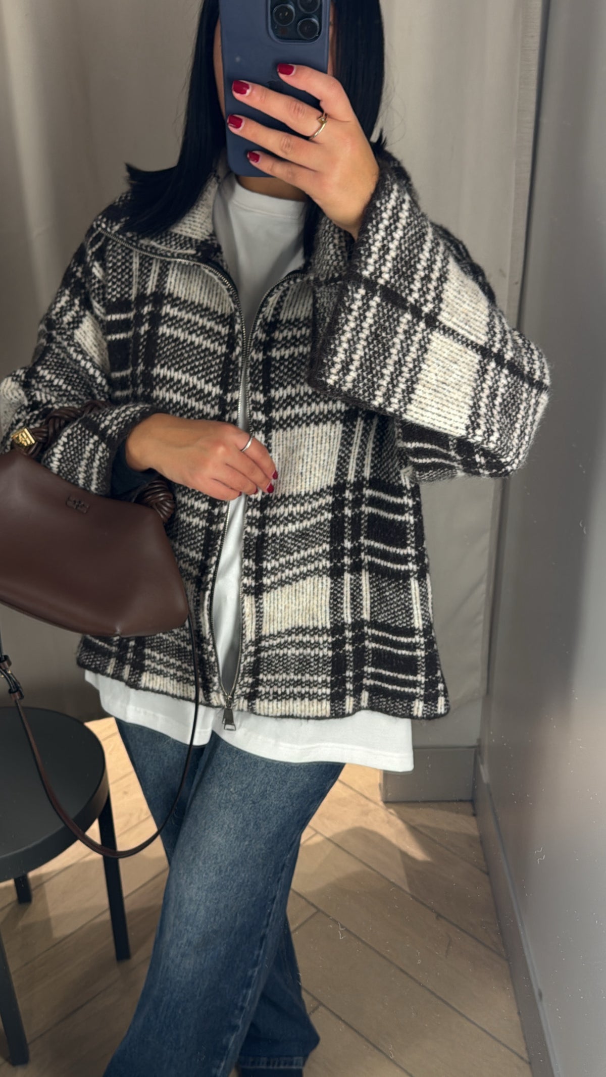 GILET CARREAUX NOIR