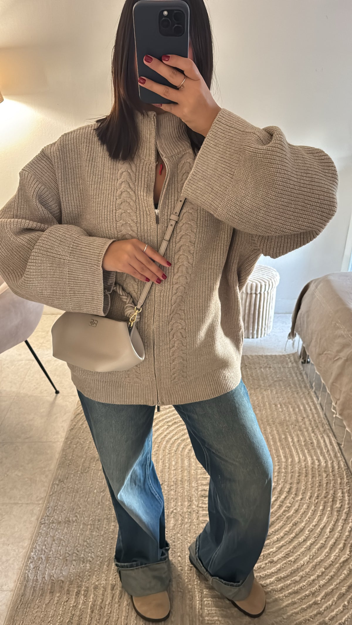 GILET TRICOT TAUPE