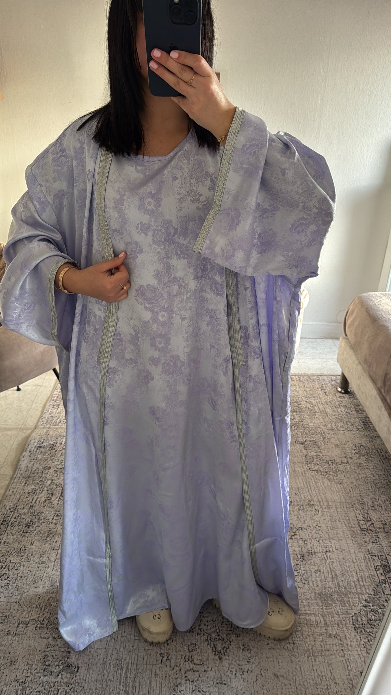 ENSEMBLE KIMONO FLEURS LILA