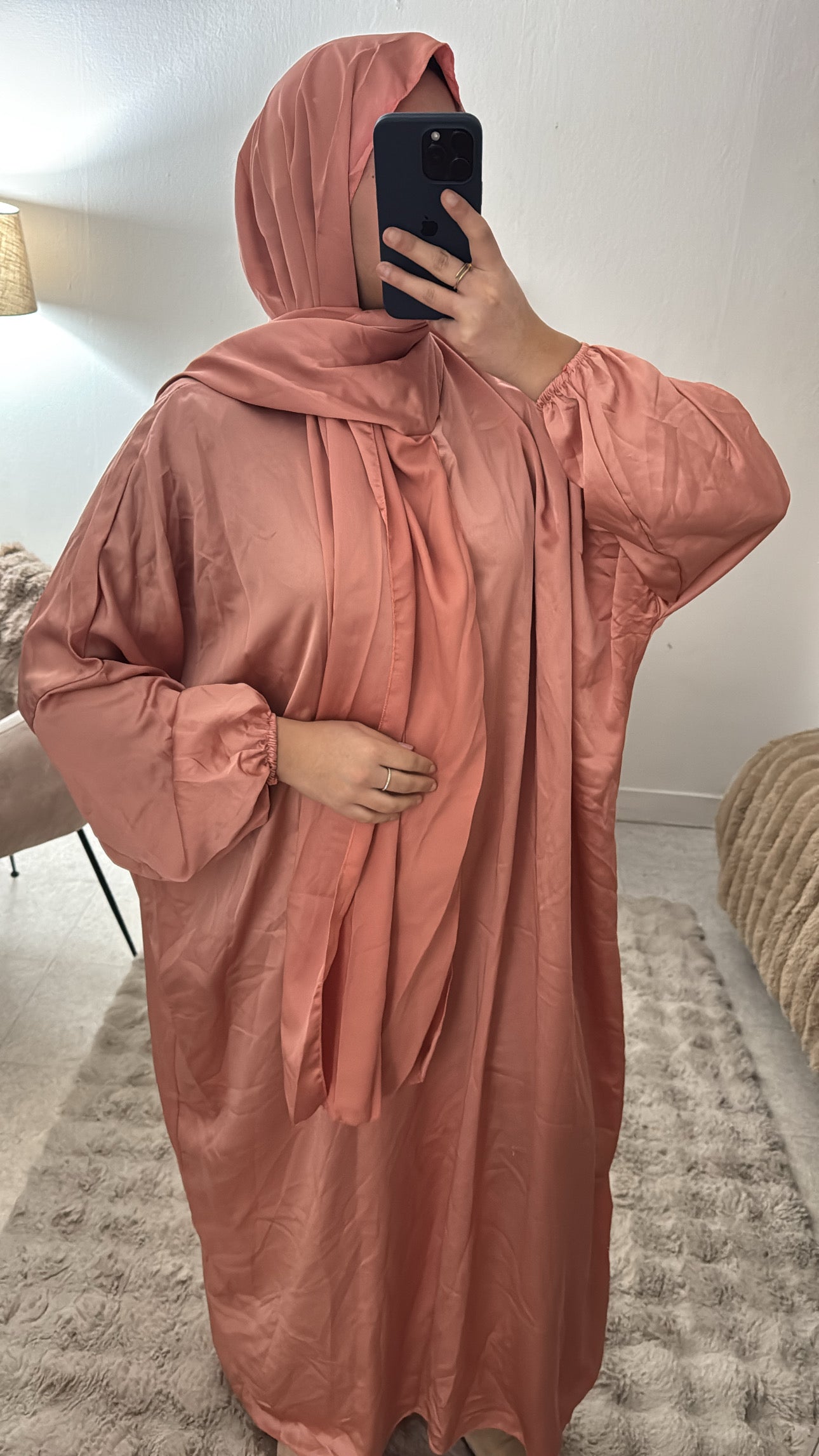 ABBAYA VOILE INTÉGRÉ ROSE