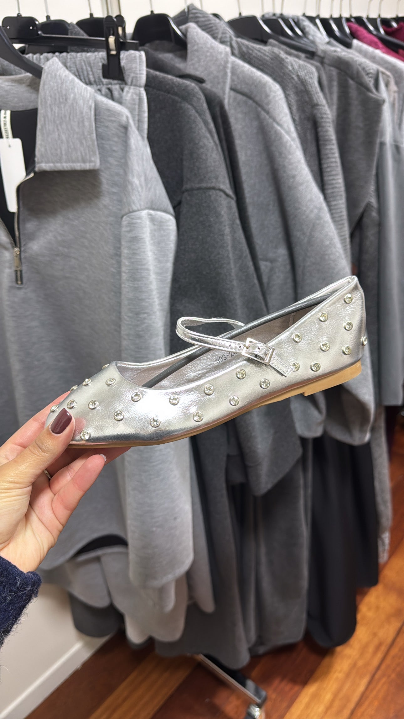 BALLERINE À STRASS ARGENT