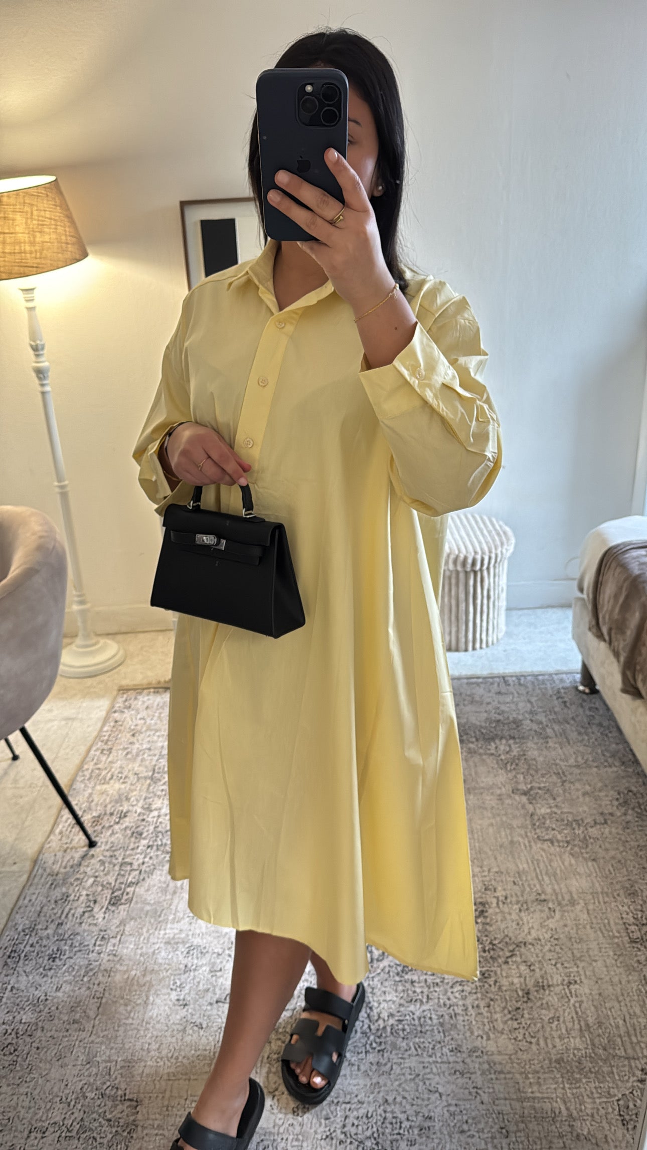 CHEMISE OVERSIZE JAUNE