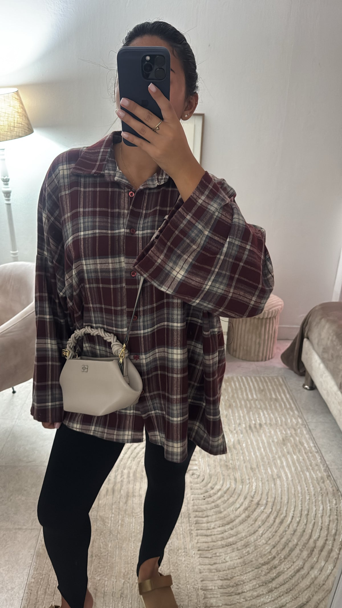 CHEMISE À CARREAUX OVERSIZE ROUGE