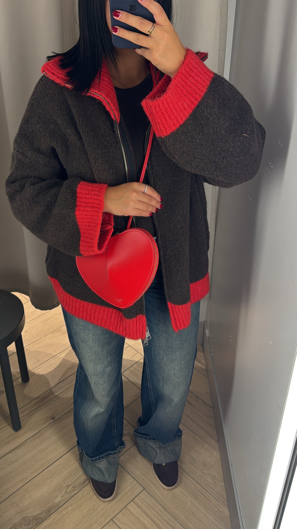 GILET BI COLOR MARRON