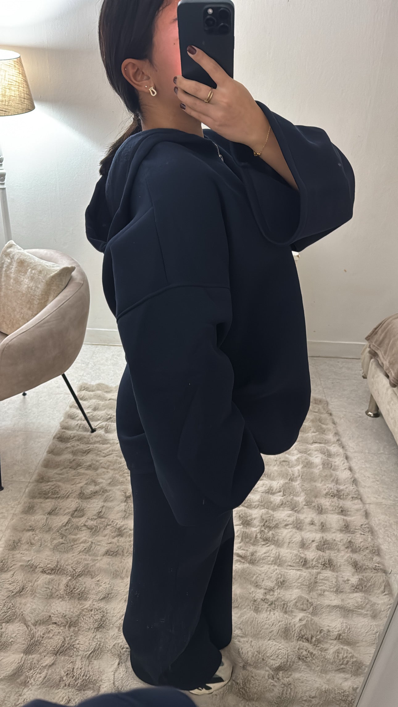 ENSEMBLE À CAPUCHE MOLLETONNÉ MARINE