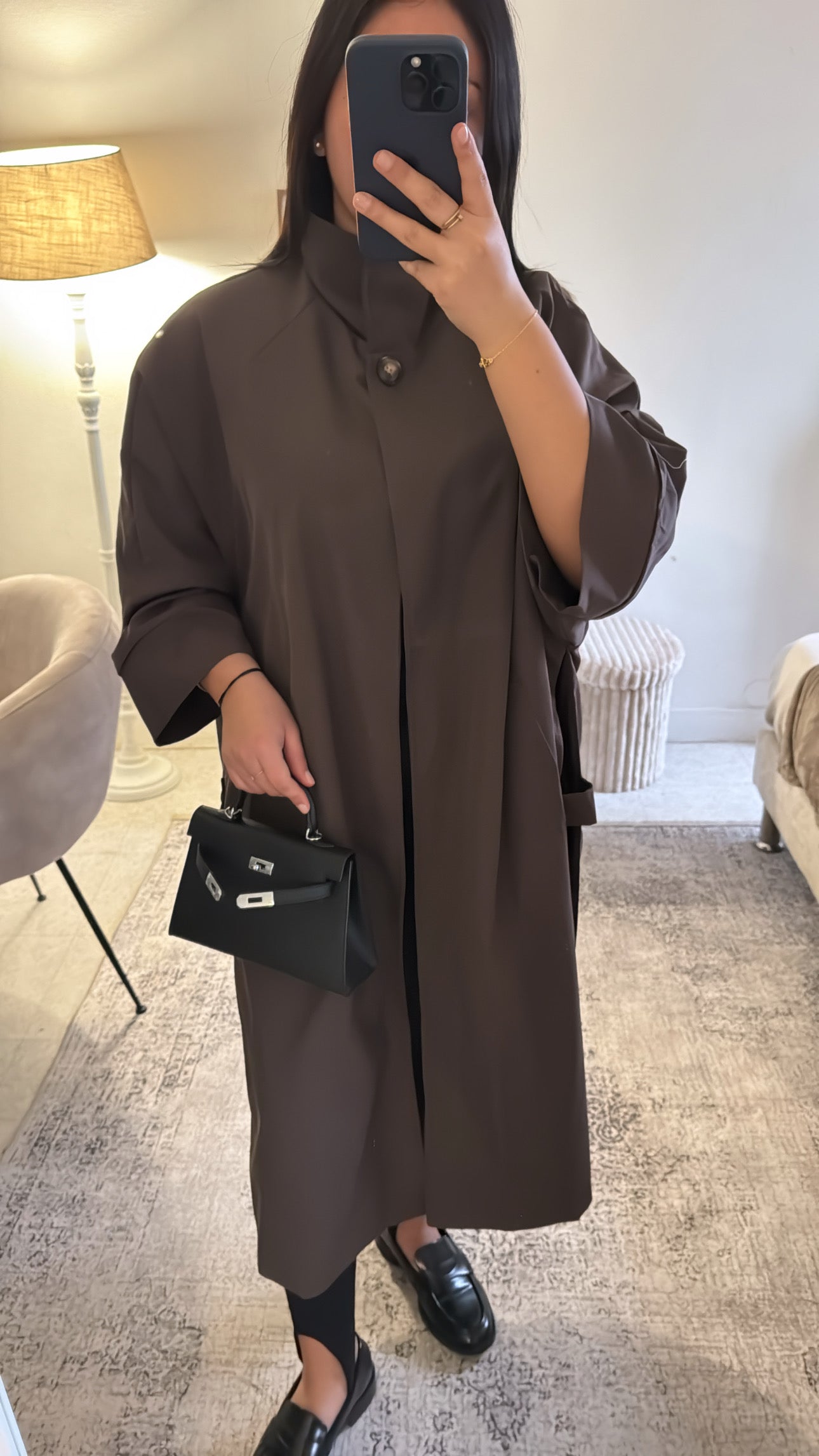 TRENCH ASYMÉTRIQUE MARRON