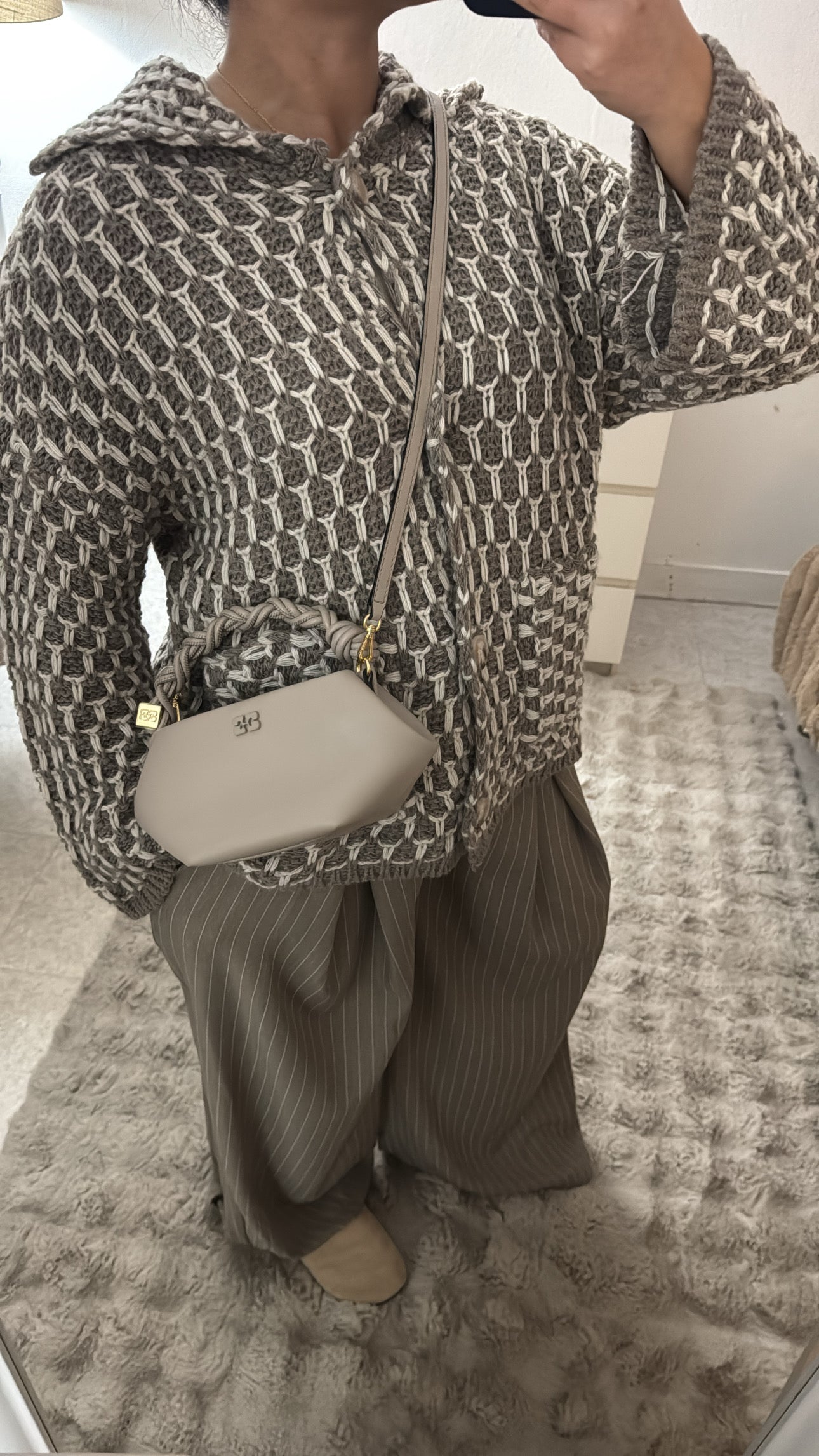 PANTALON RAYÉ OVERSIZE BEIGE