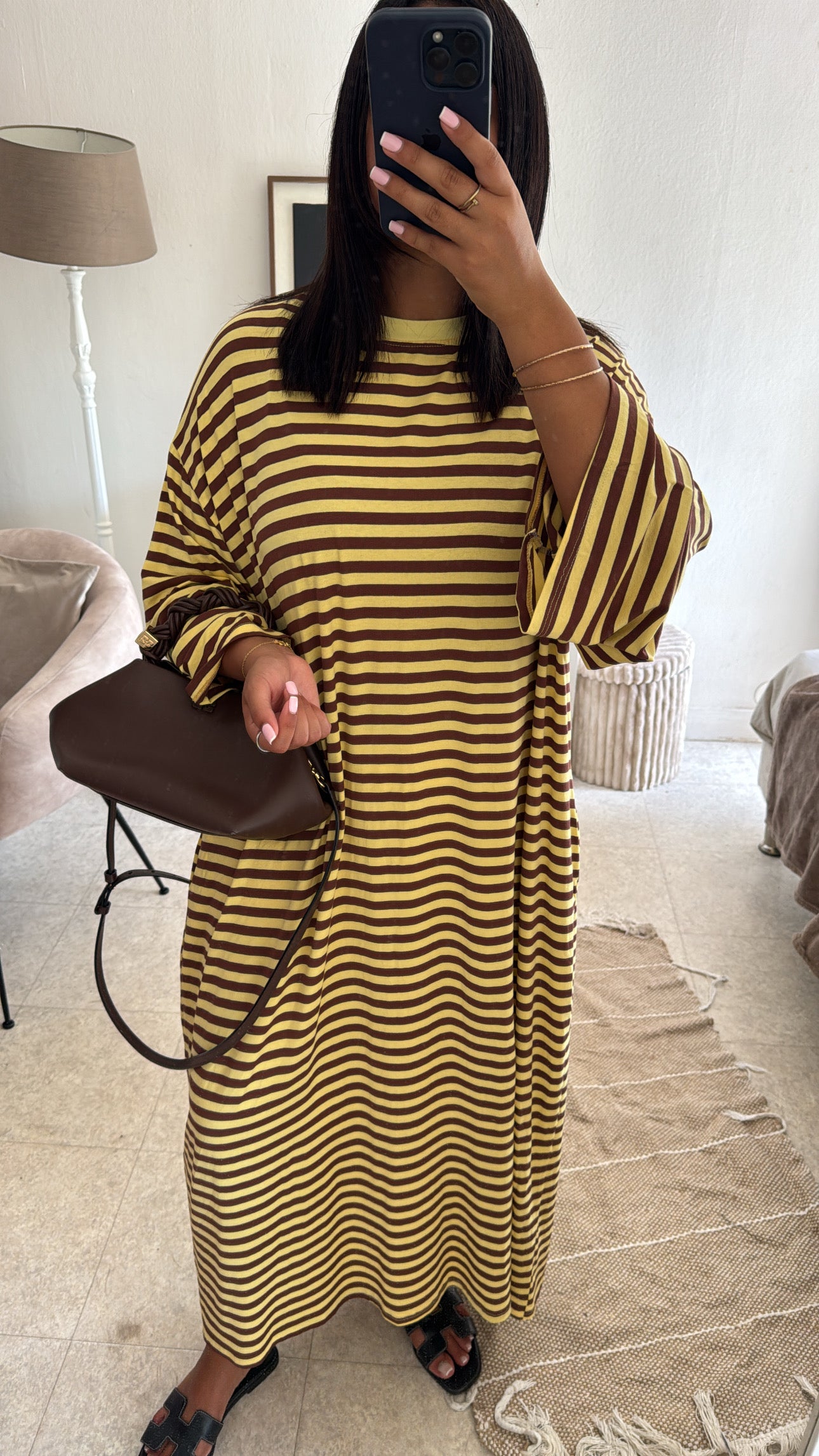 ROBE RAYÉE JAUNE