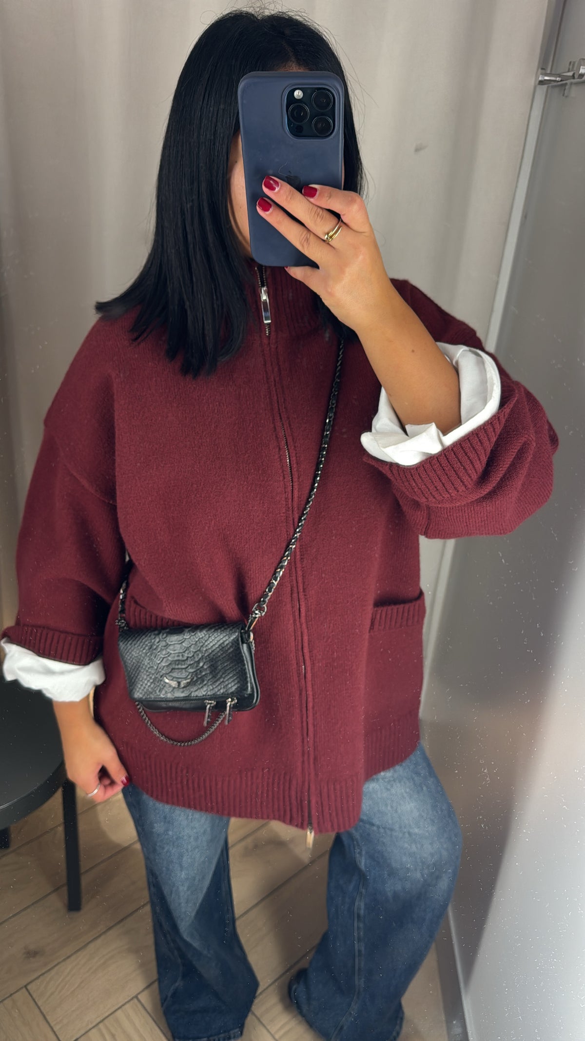 GILET À ZIP ROUGE
