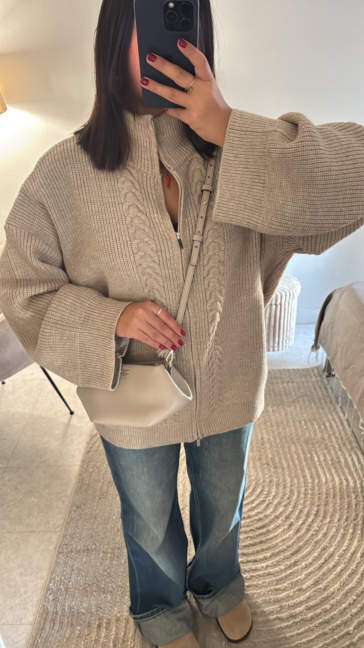 GILET TRICOT TAUPE