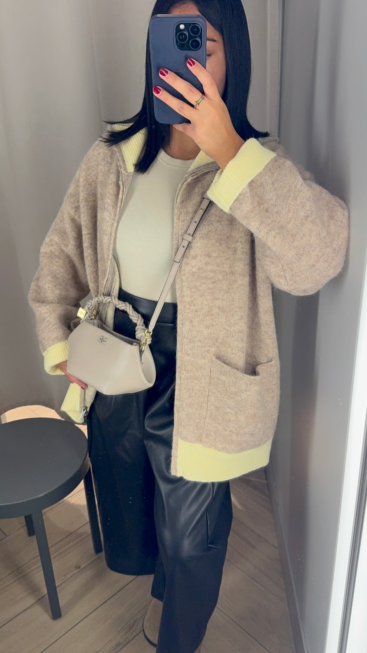 GILET BI COLOR INSPI ZARA EN MAILLE