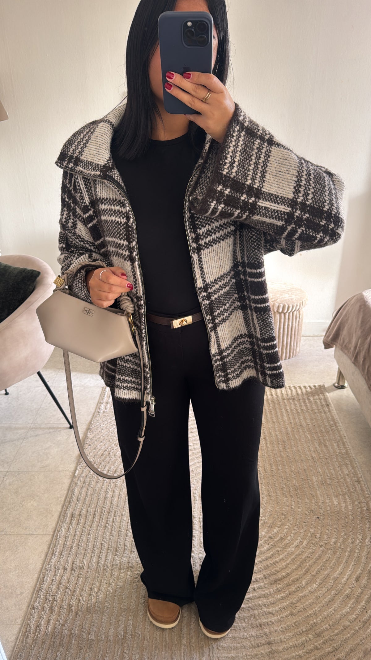 GILET CARREAUX MARRON