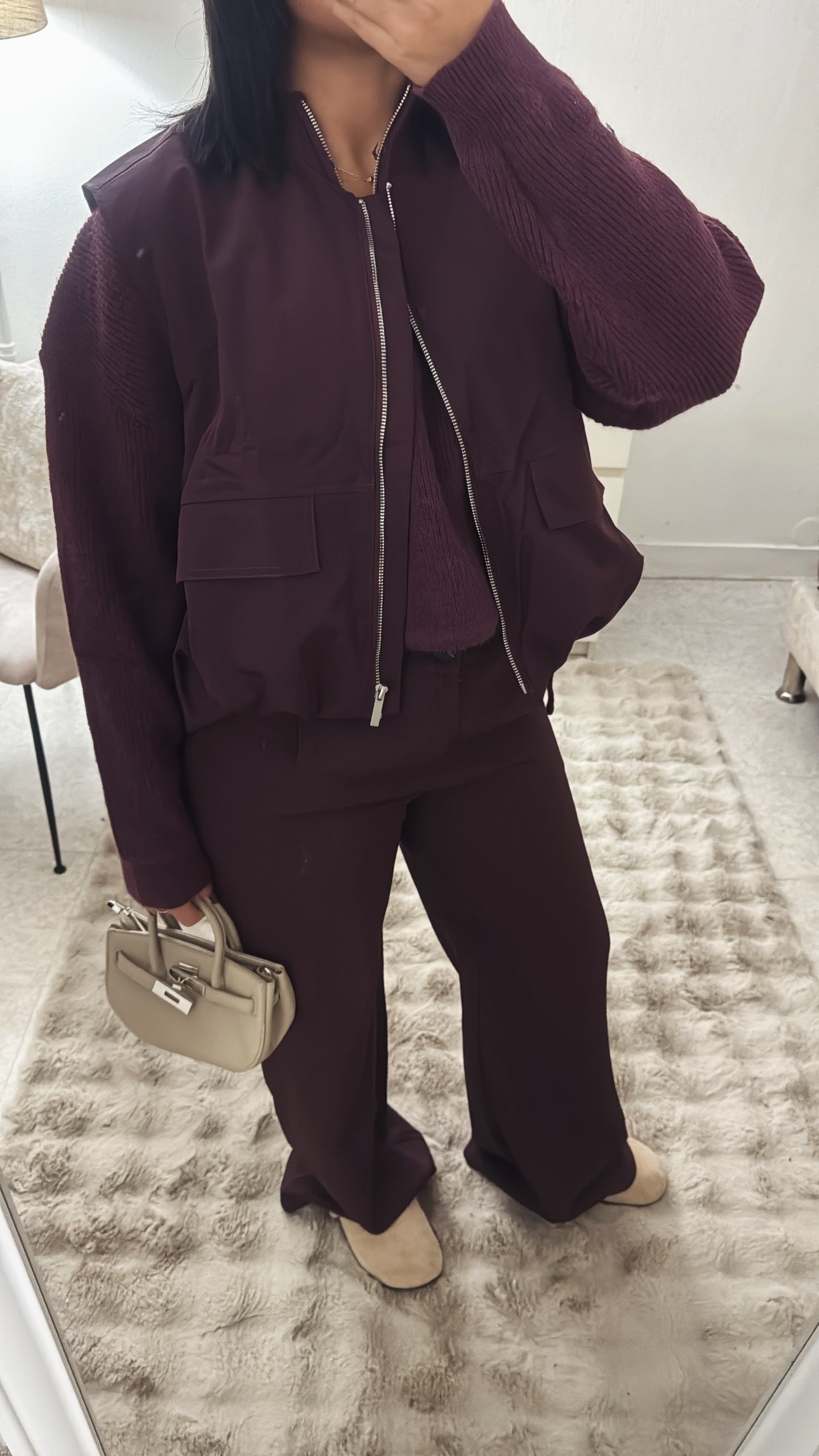 VESTE SANS MANCHE PRUNE