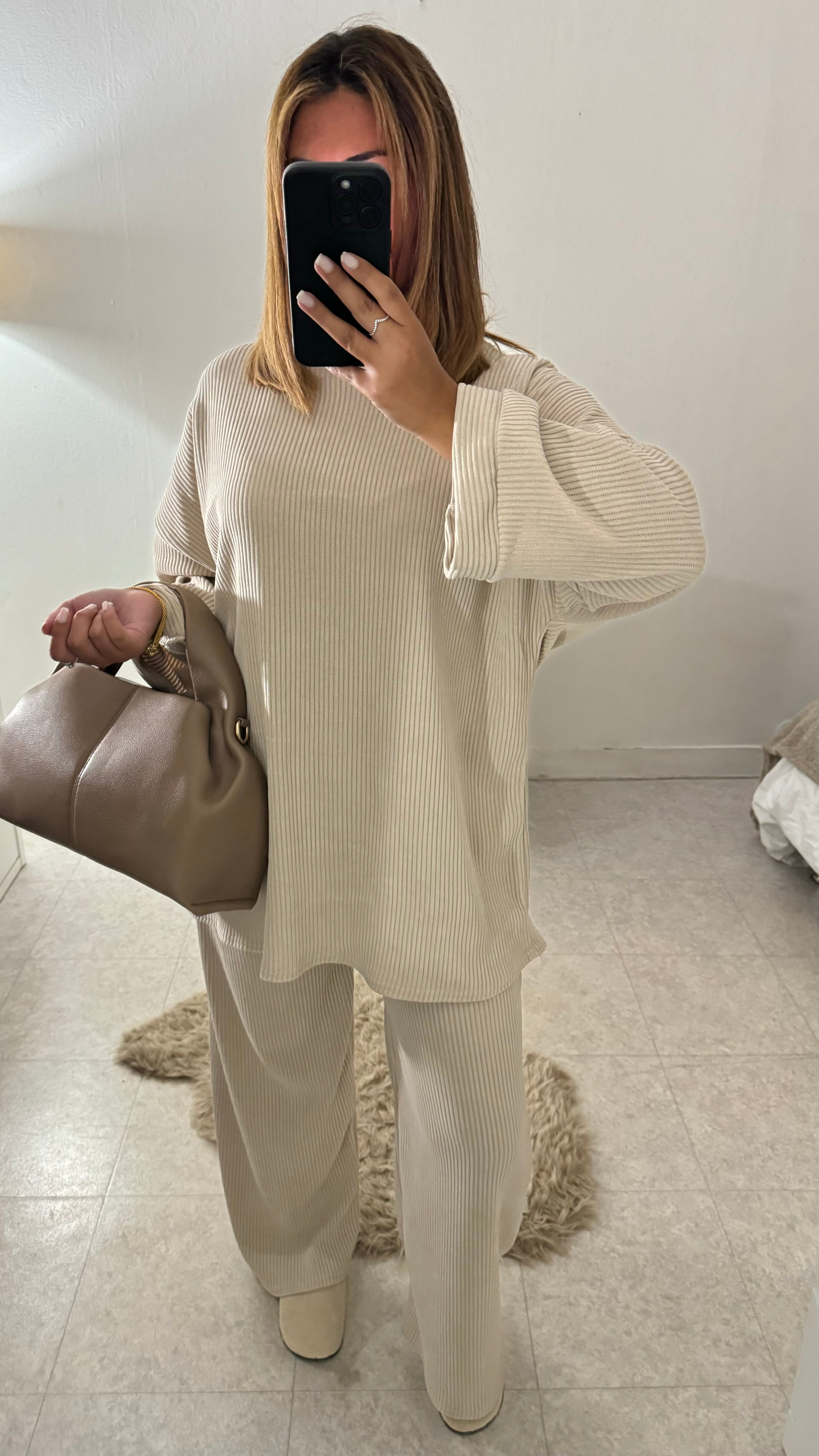 ENSEMBLE VELOURS BEIGE