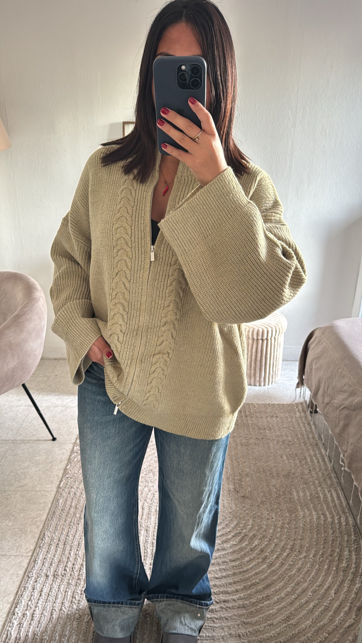 GILET TRICOT PISTACHE