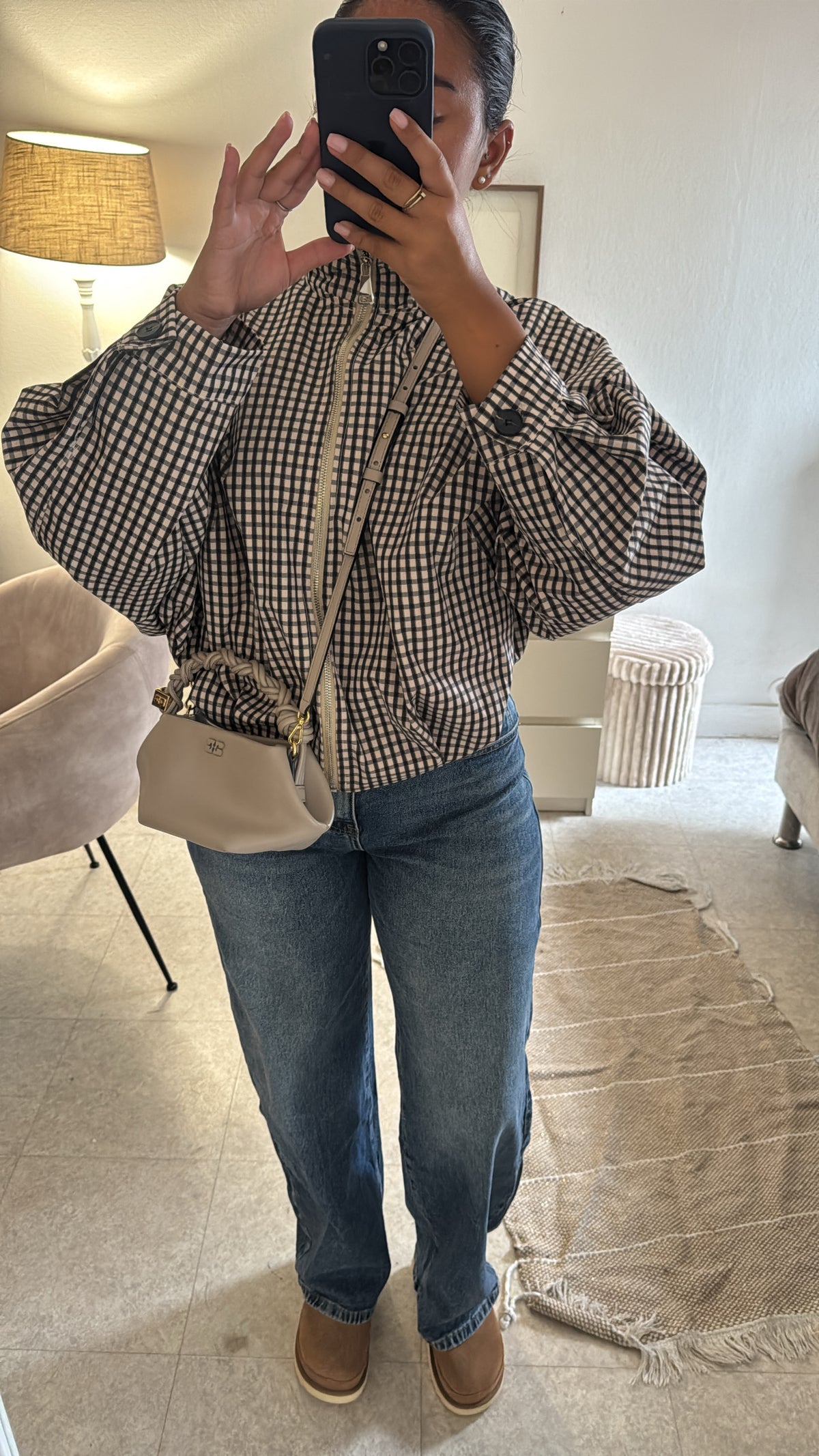 VESTE À CARREAUX INSPI ZARA NOIRE