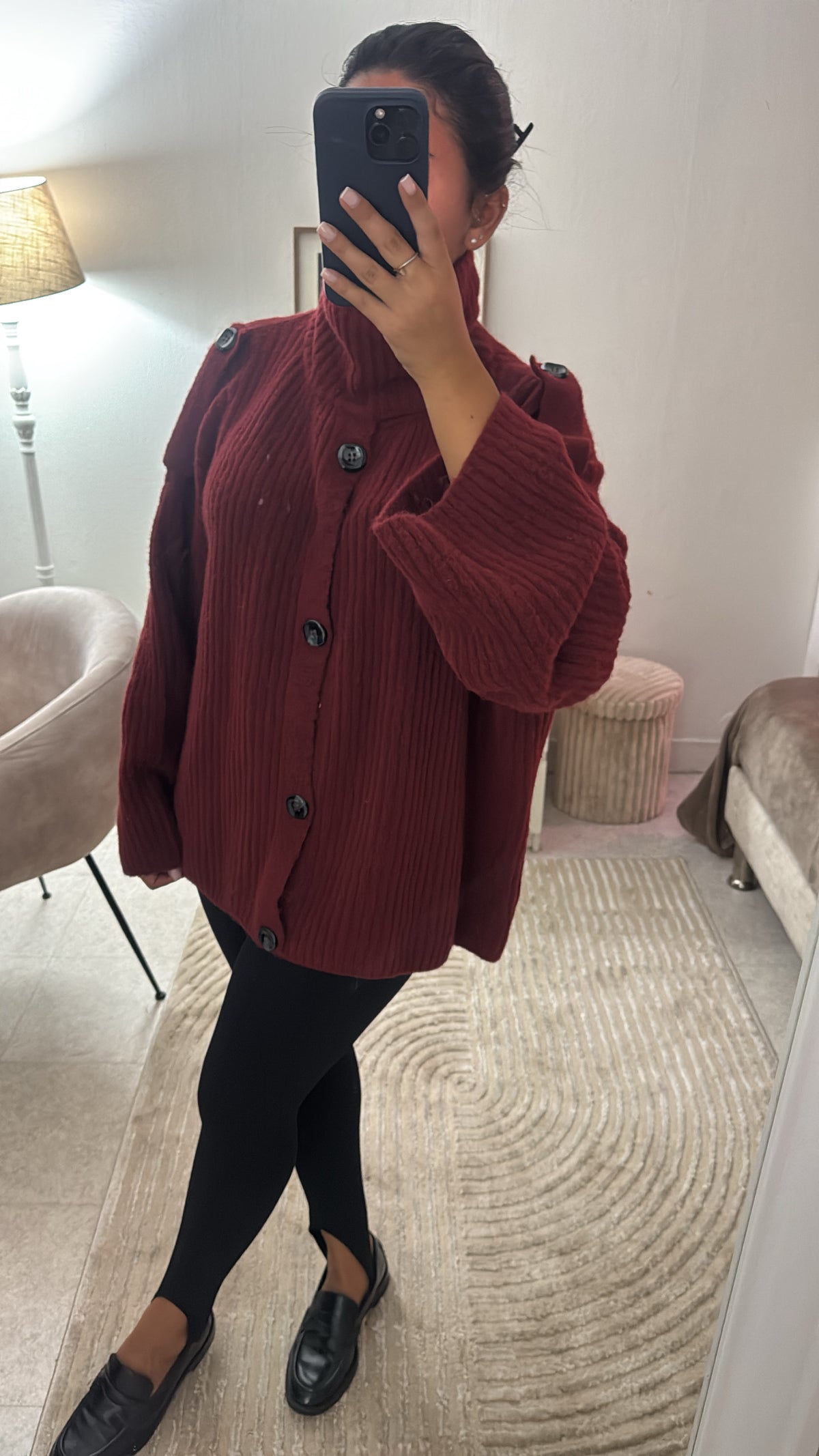PULL EN MAILLE STRUCTURÉ ROUGE