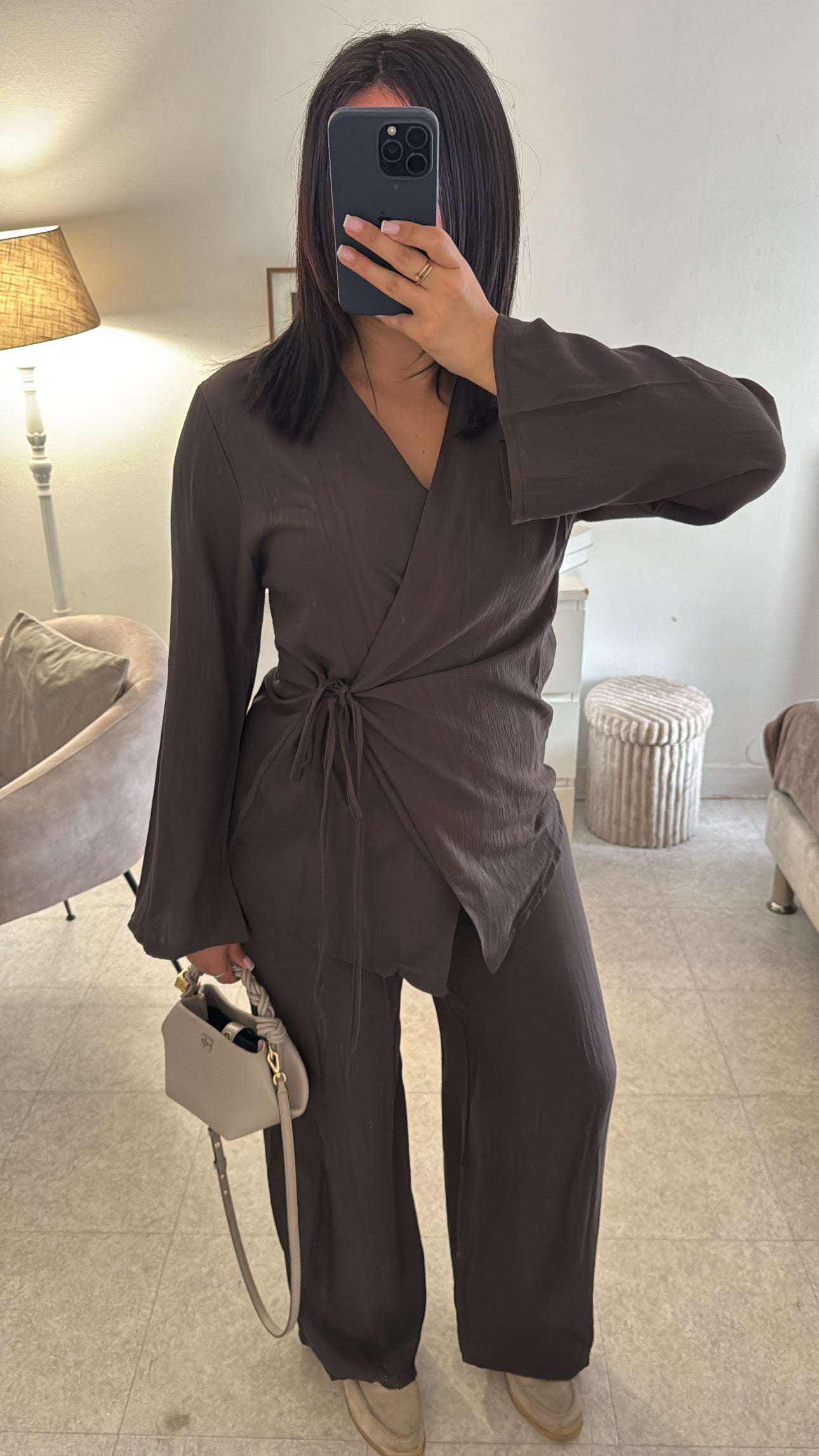 ENSEMBLE FLUIDE CACHE COEUR MARRON