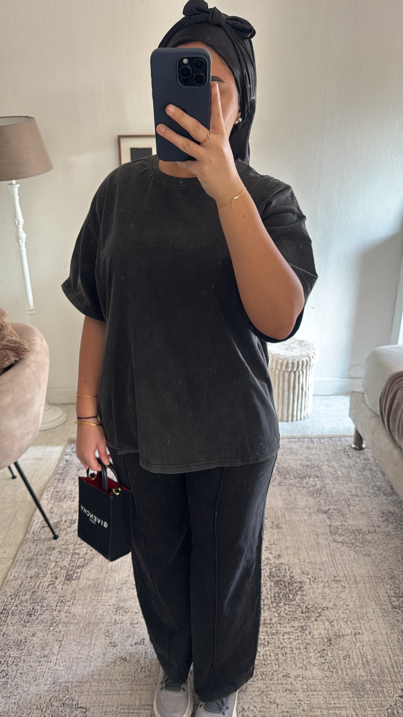 ENSEMBLE JOGGING T-SHIRT GRIS DÉLAVÉ