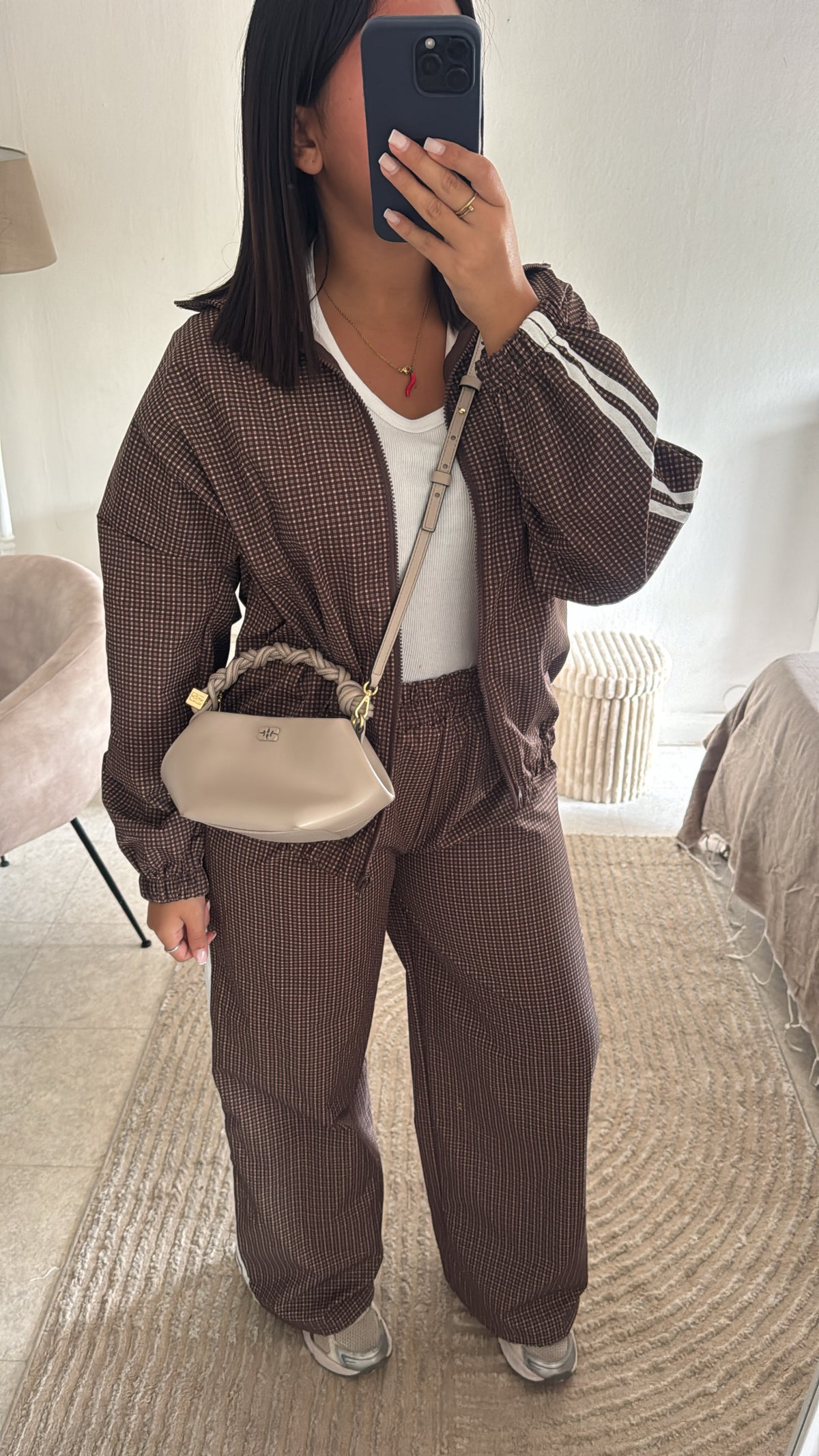 ENSEMBLE INSPI ZARA CARREAUX MARRON