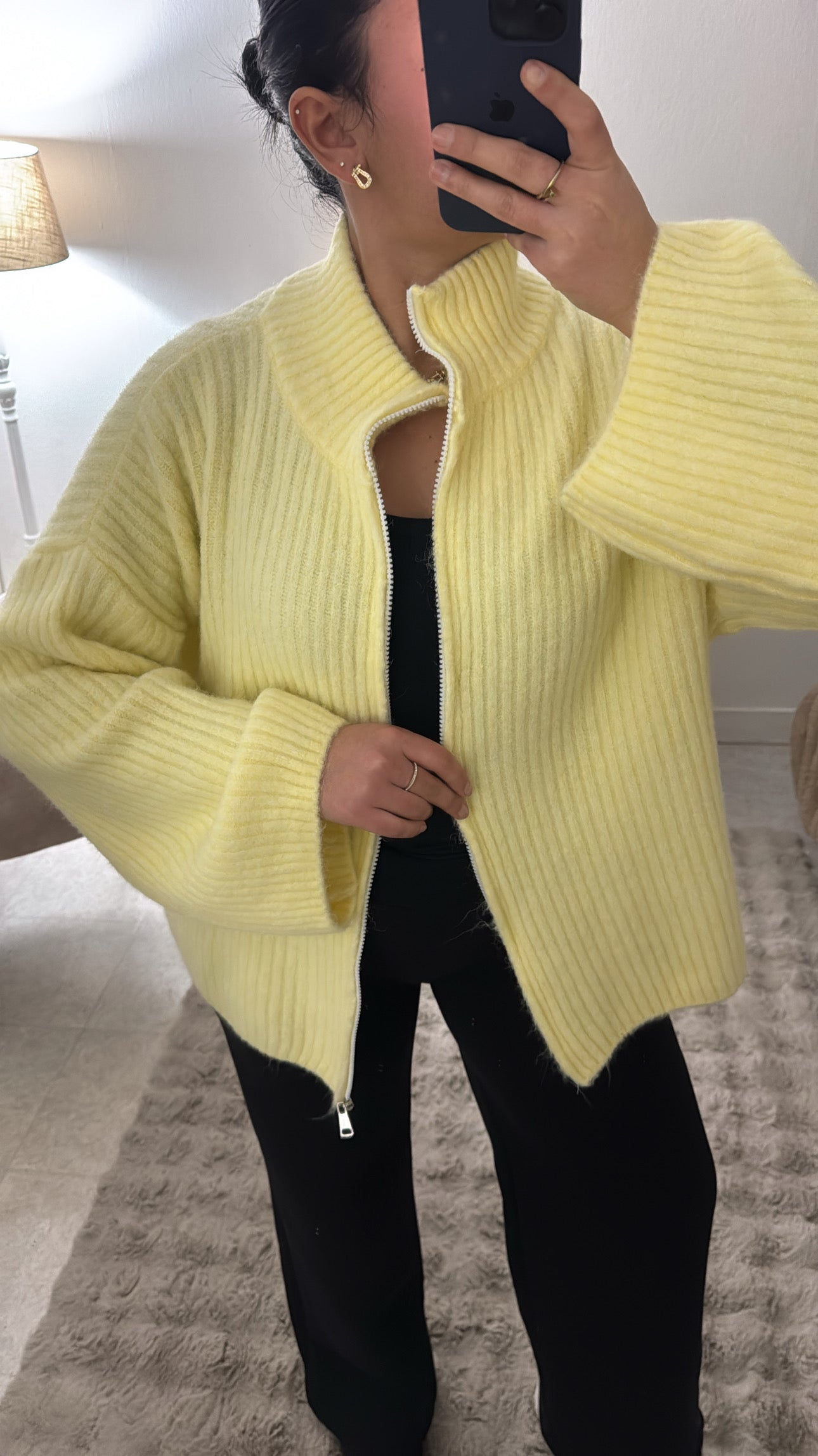 GILET À ZIP JAUNE