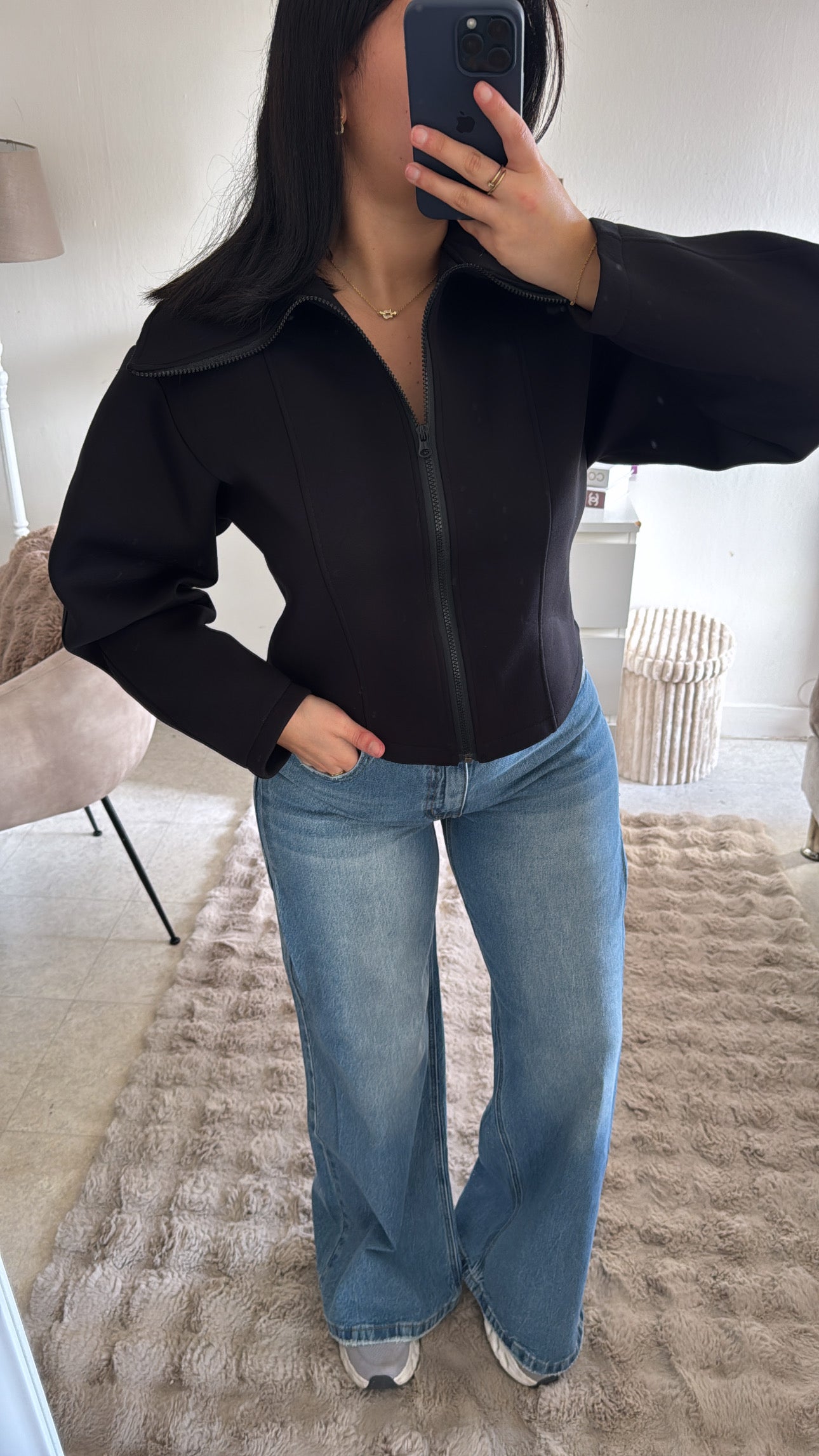 JEANS DROIT BLEU