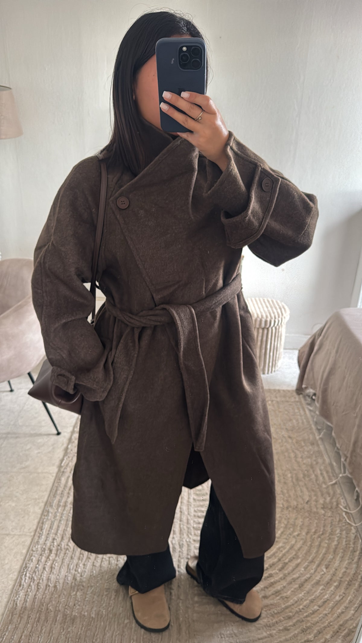 MANTEAUX 100% LAINE MARRON