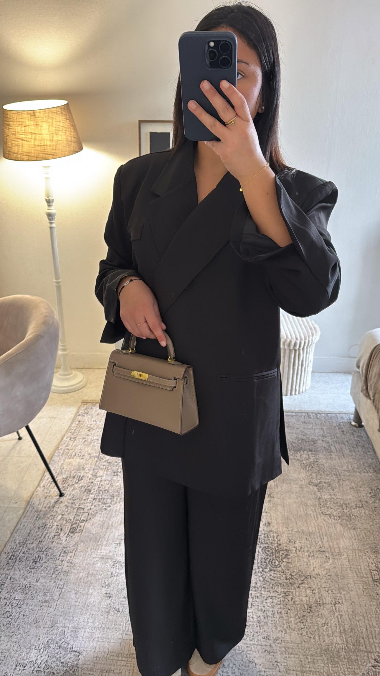 ENSEMBLE BLAZER ASYMÉTRIQUE NOIR