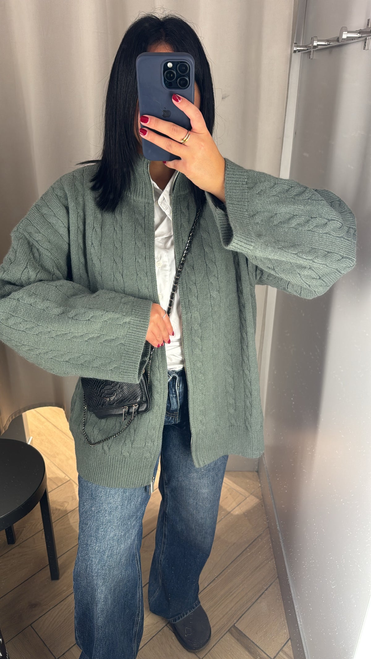 GILET TRICOT KAKI
