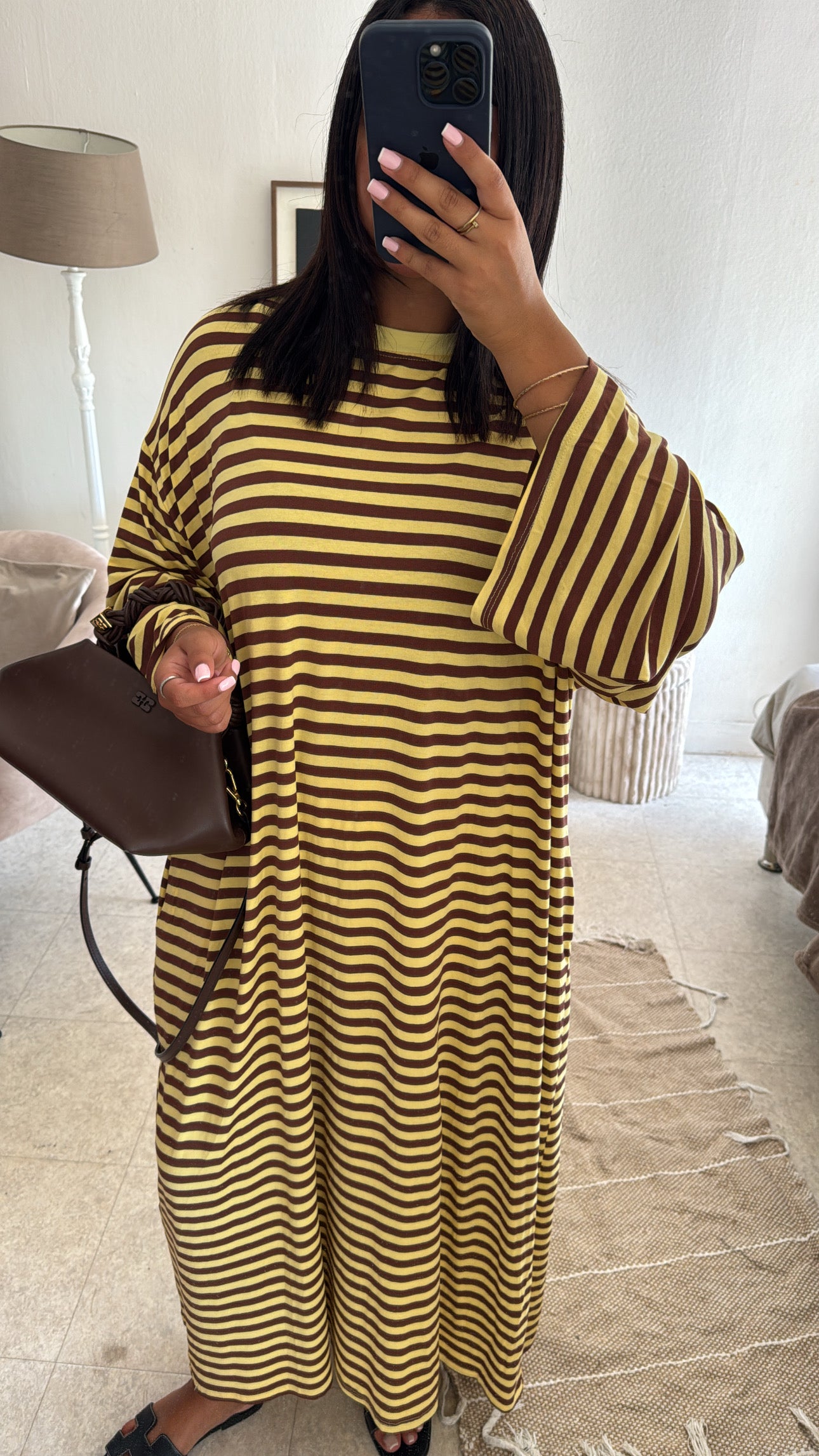 ROBE RAYÉE JAUNE