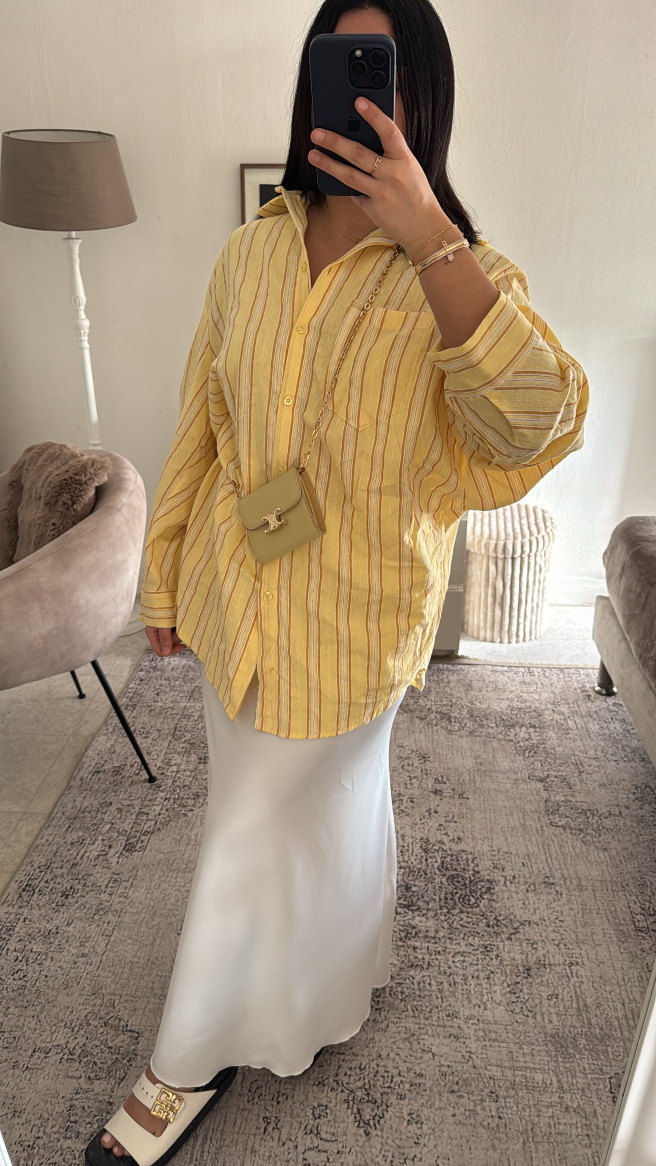 CHEMISE OVERSIZE RAYÉE JAUNE