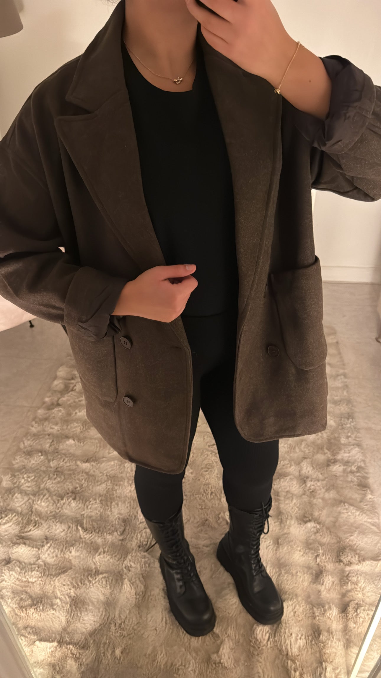 BLAZER EN LAINE MARRON