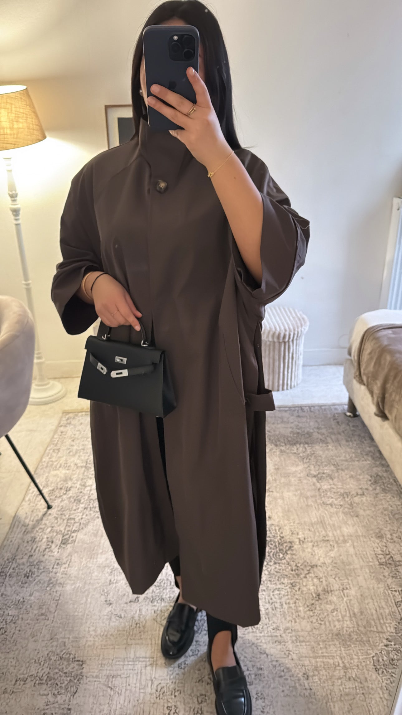 TRENCH ASYMÉTRIQUE MARRON