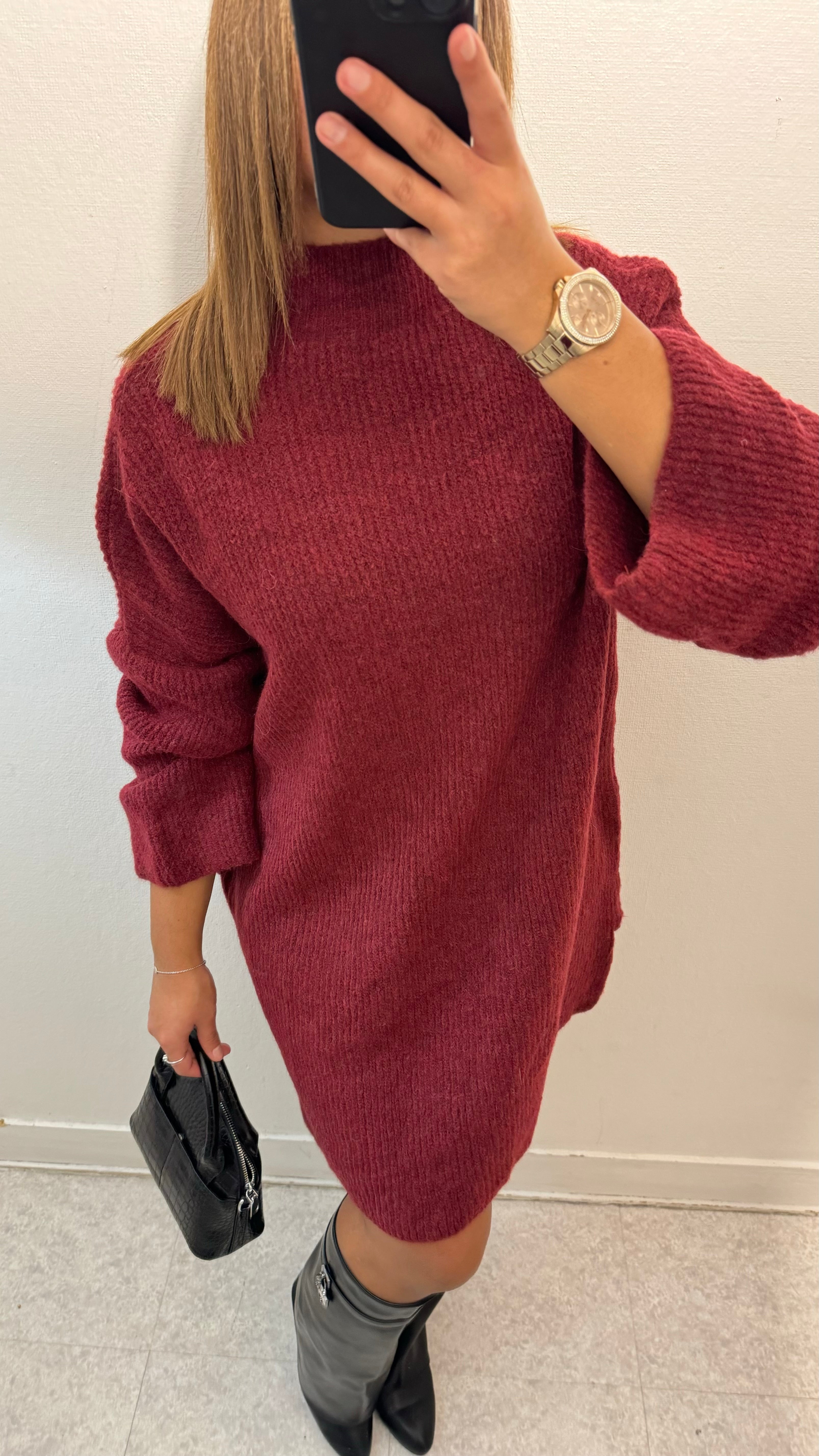 ROBE PULL BORDEAUX