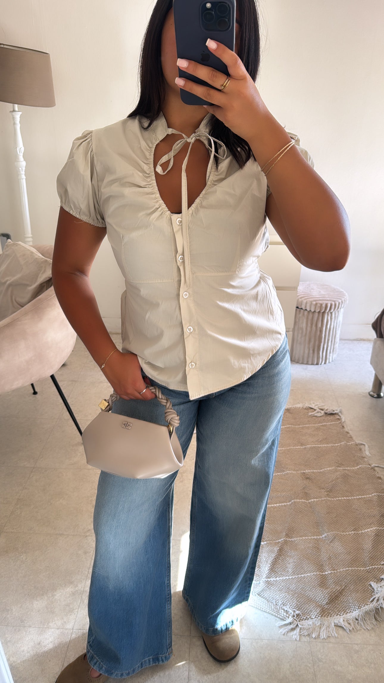 HAUT POPELINE INSPI ZARA BEIGE