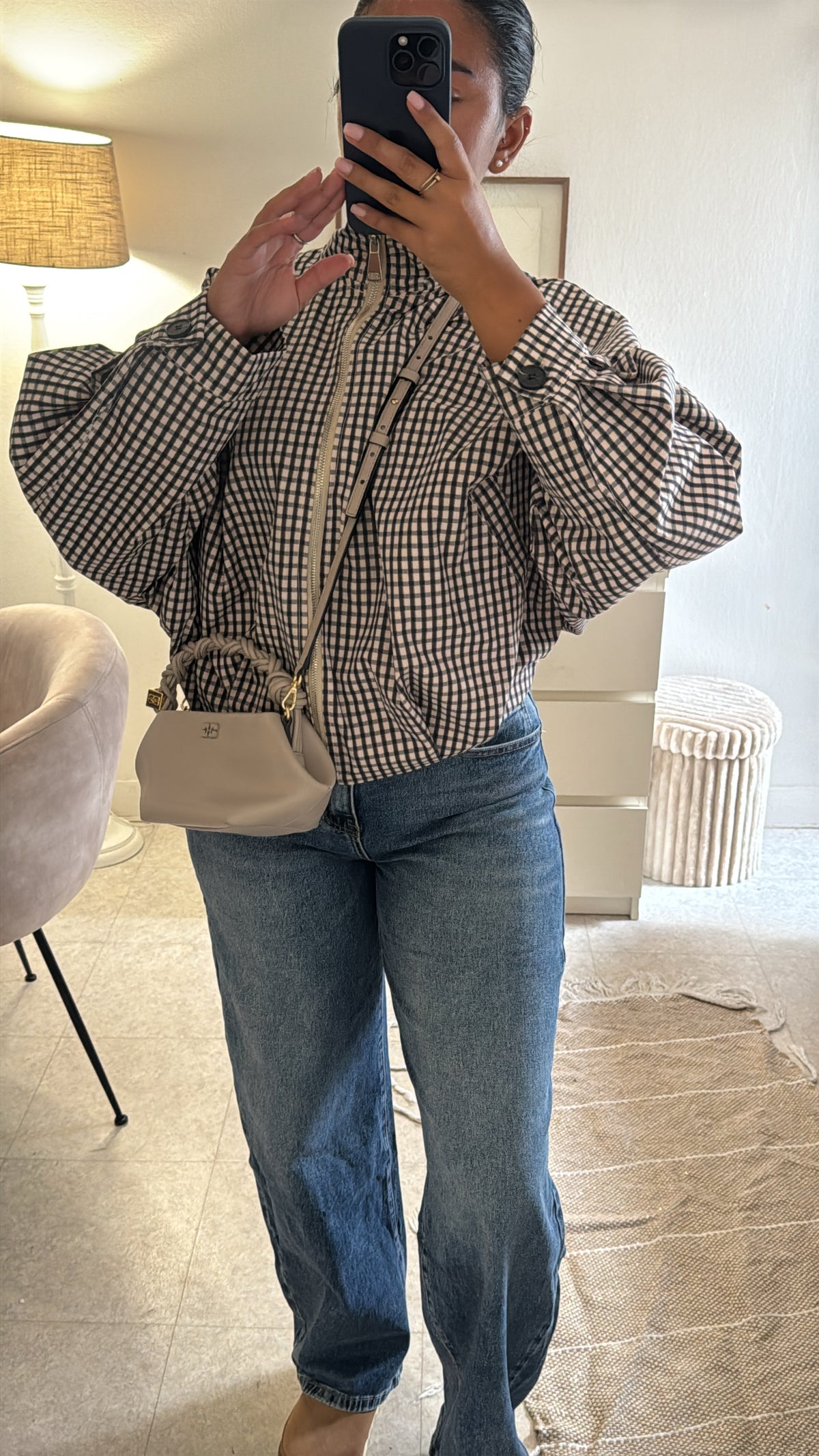 VESTE À CARREAUX INSPI ZARA NOIRE
