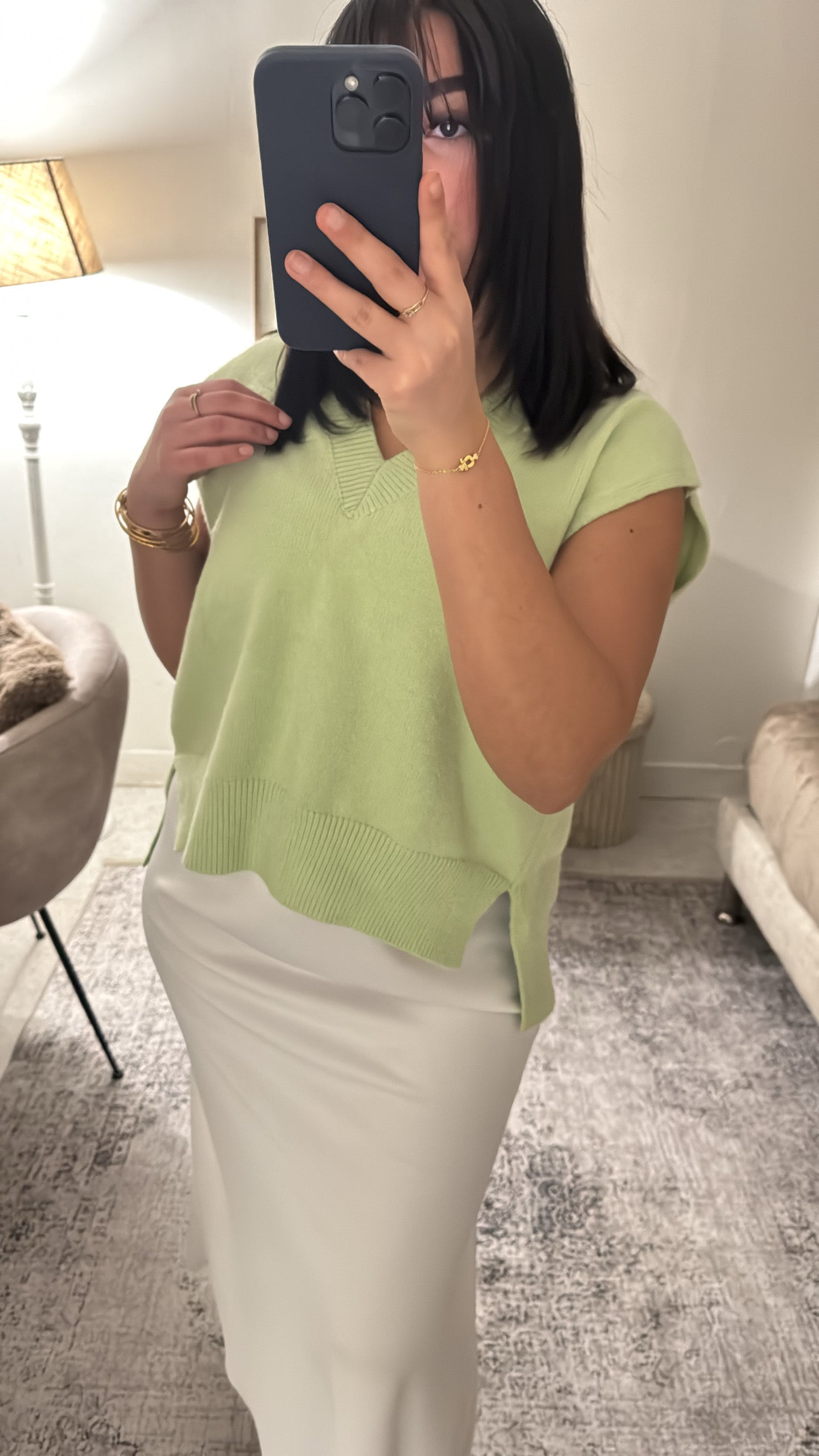 HAUT STRUCTURÉ DOS NU VERT